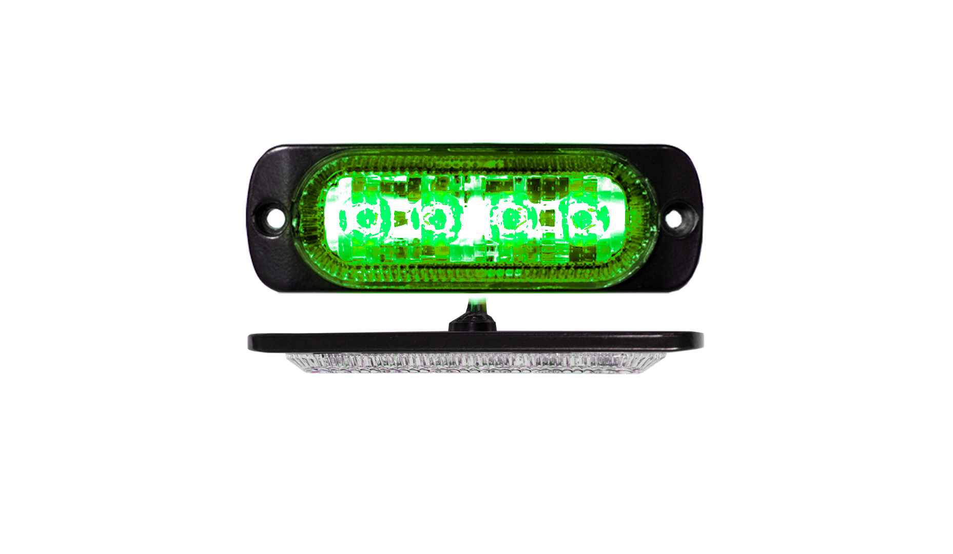 RS70014G - 4-LED Ultra Slim Flush Mount 19-Flash Pattern Strobe Marker (Green)-RS70014G
