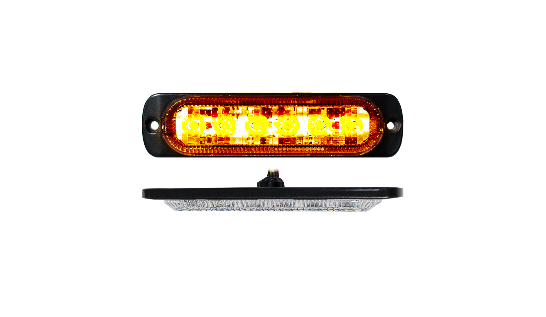 RS70016A - 6-LED Ultra Slim Flush Mount 19-Flash Pattern Strobe Marker (Amber)-RS70016A