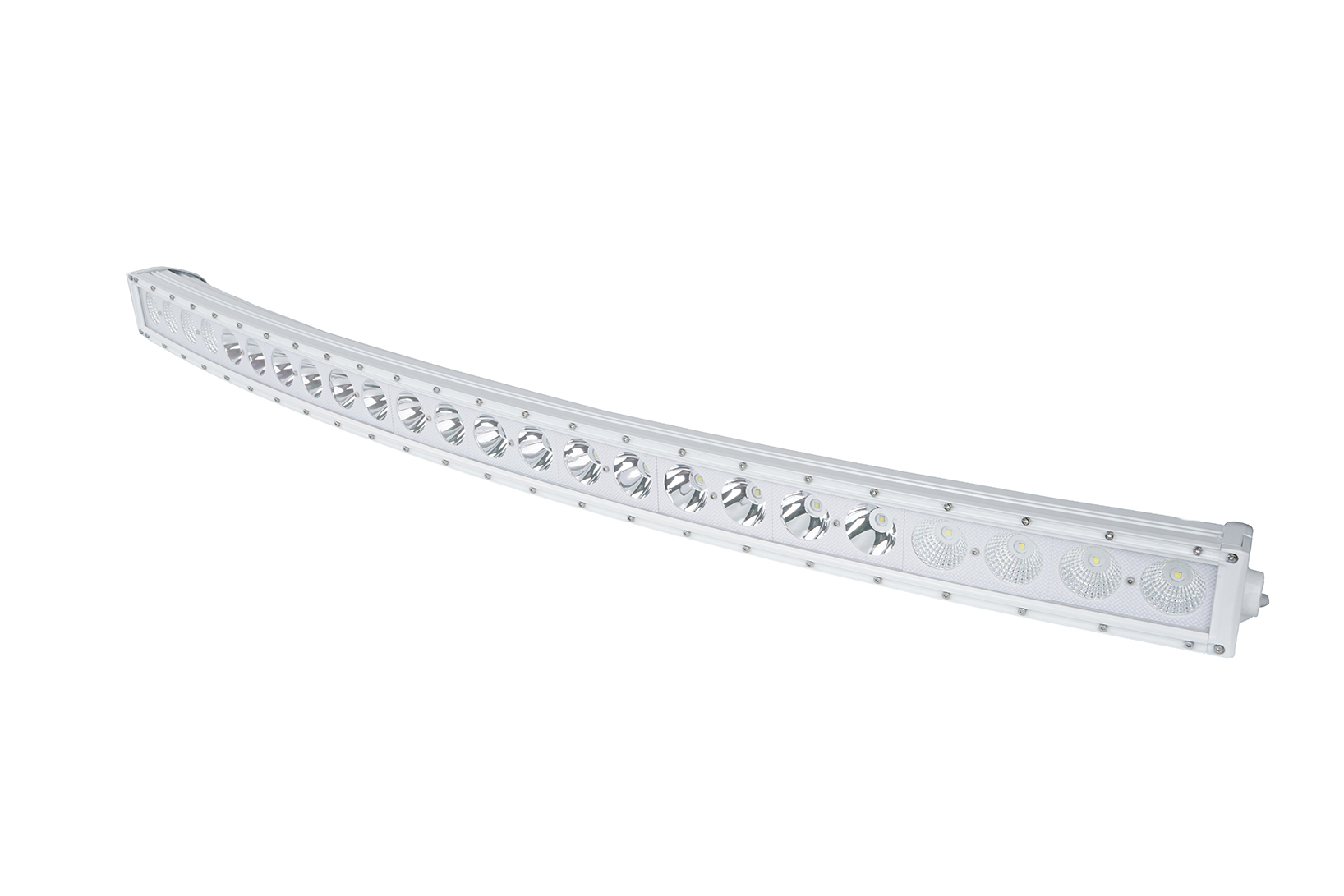 MS240WCWA - New - 50inch Marine Grade Wrap Around White Shell Light Bar with 240-Watt 24 x 10W High Intensity OSRAM LEDs-MS240WCWA