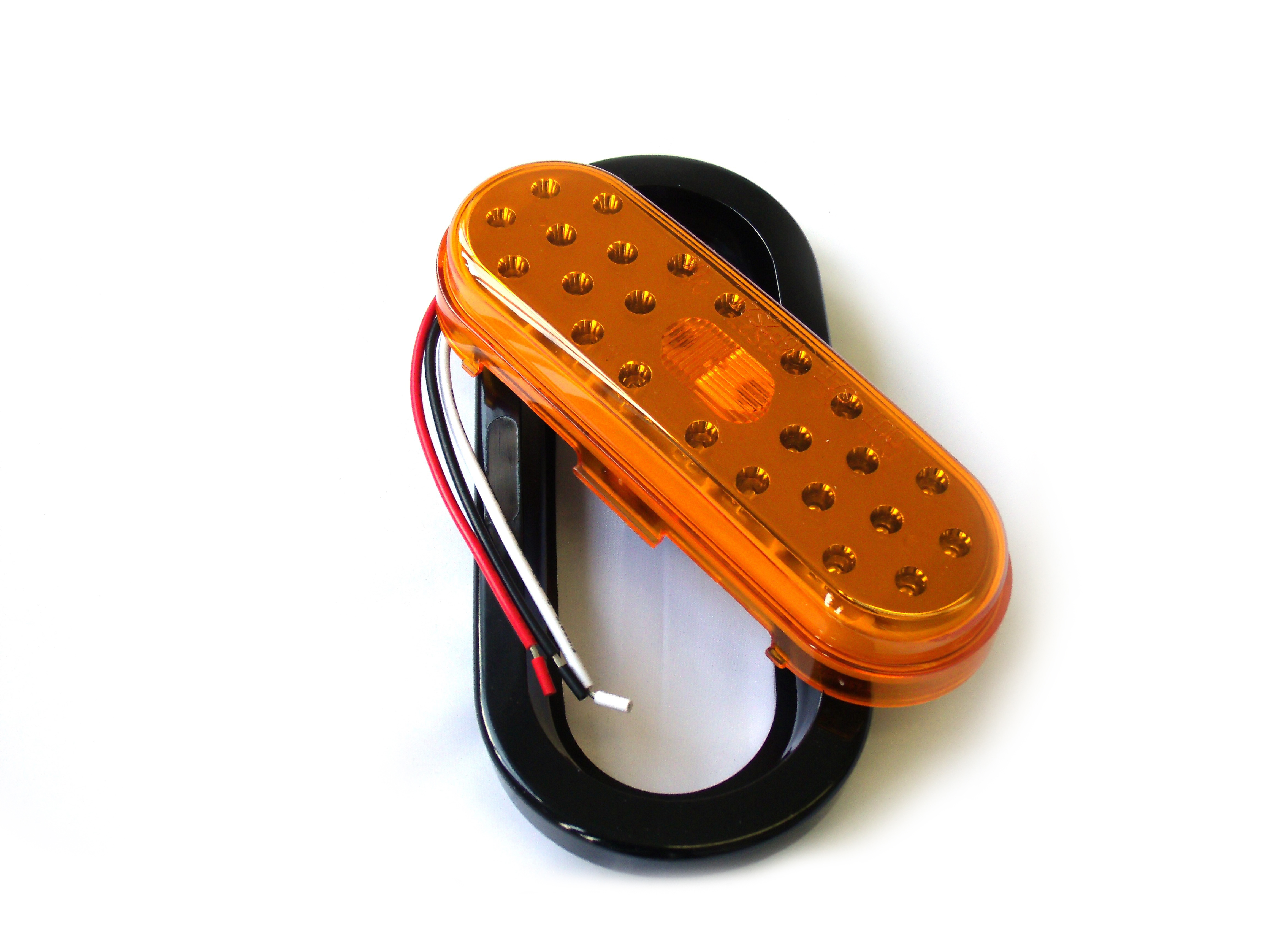 RS-O6.5-GA - 6x2.5in Amber LED Truck Light (w/ Grommet) (Pair)-RS-O6.5-GA