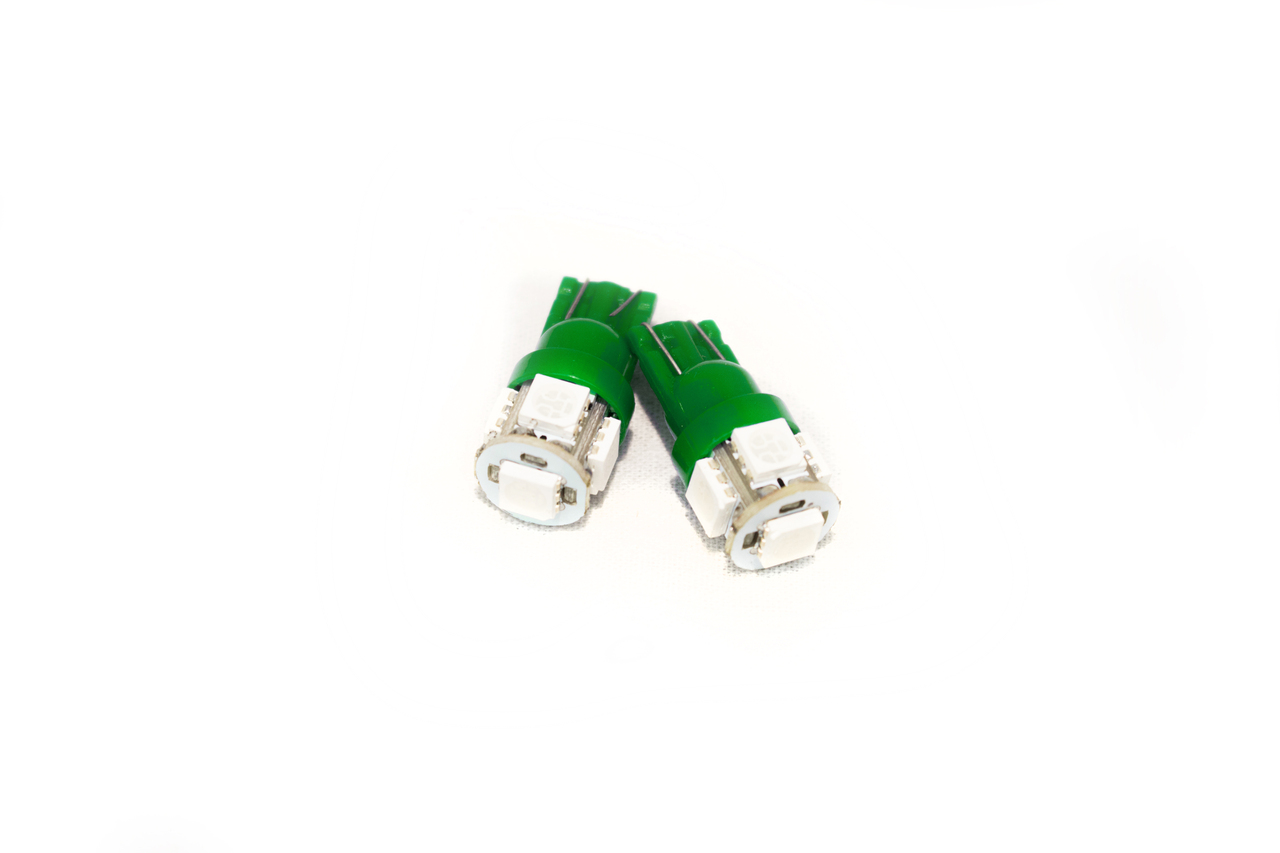 RS-T10-G-5050 - T10 5-Chip 5050 LED Replacement Bulbs (Green) (Pair)-RS-T10-G-5050