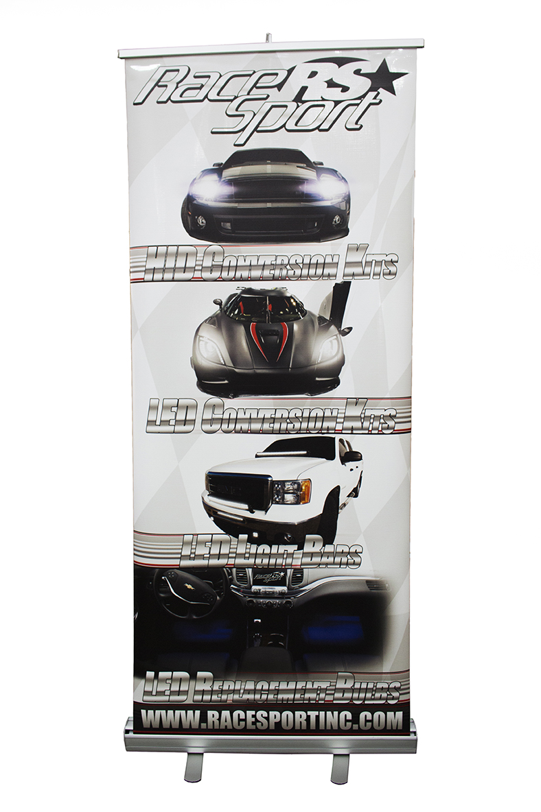 RSVBANNER - 33x80in Vertical Floor Stand Retractable Pull Up Banner-RSVBANNER