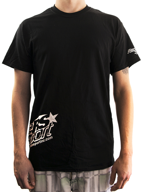 RS208BXL - Men's Race Sport Lighting Ultra Cotton T-shirt (Black) (XL)-RS208BXL