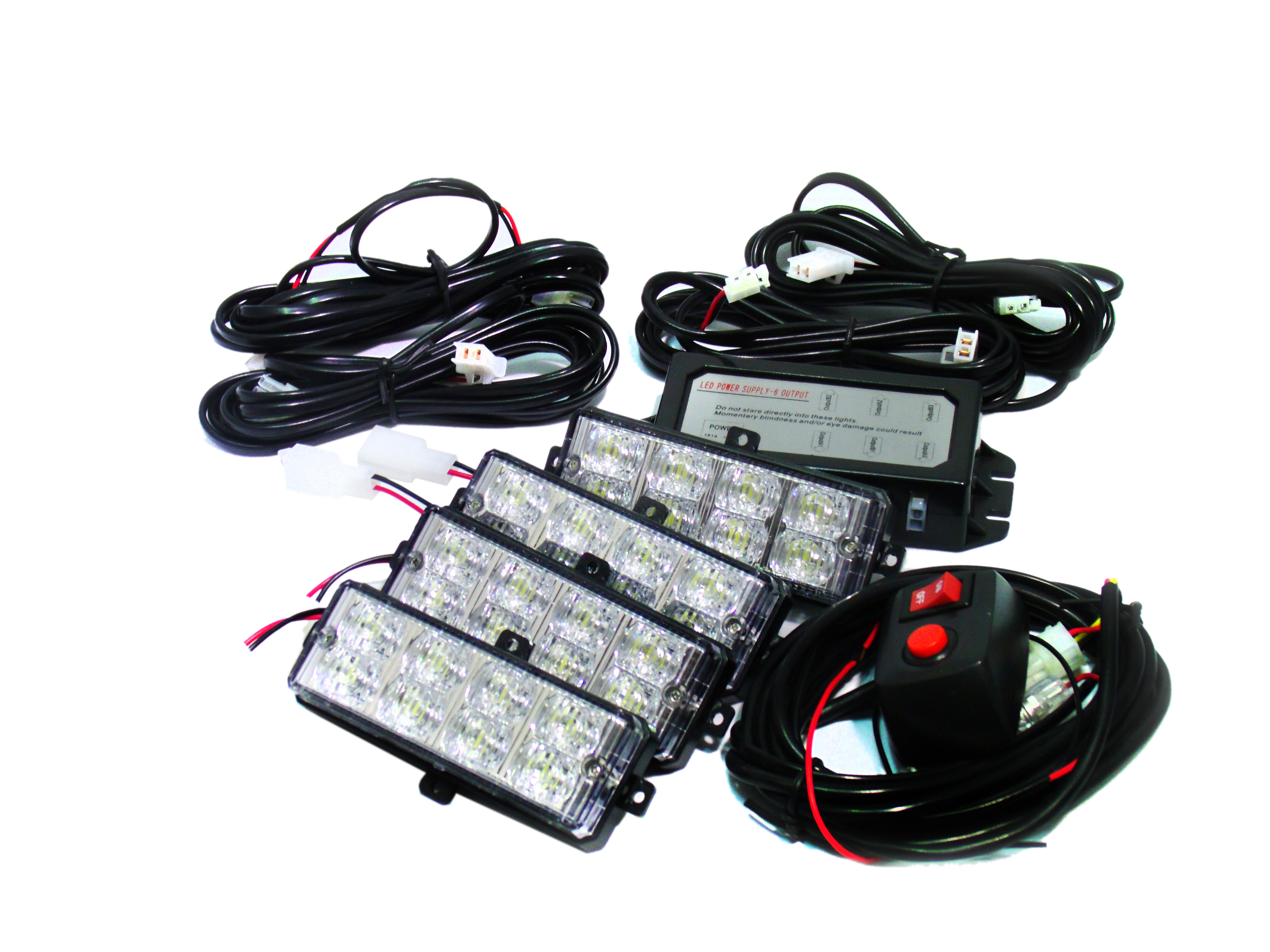RS-281-4LED-BR - (4) LED Grille Strobe Light Kit (2 Blue/2 Red)-RS-281-4LED-BR