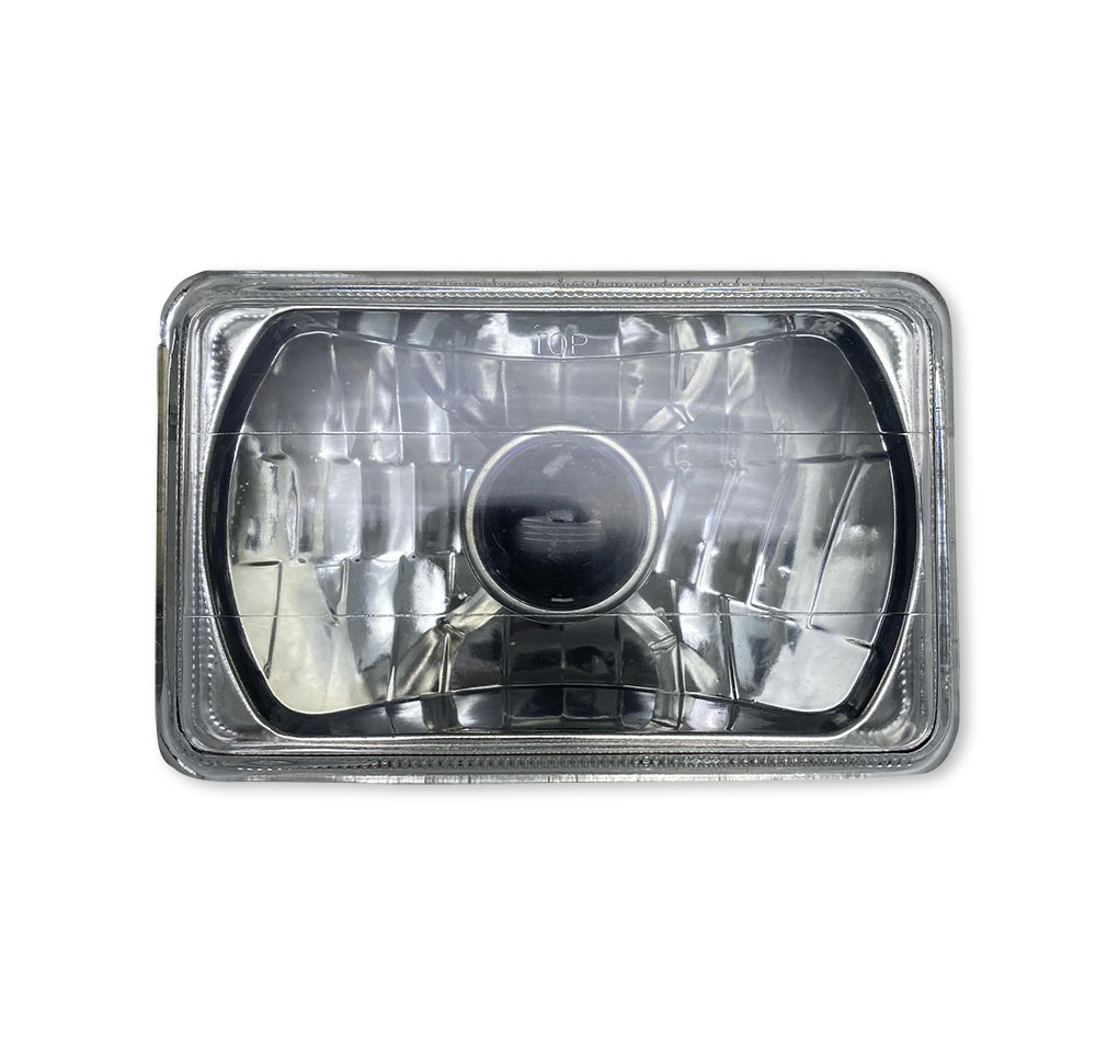 RS-4X6PDC - 4x6in Rectangle Diamond Cut Lens with Domed Center Projector Aim holds H4 Bulb-RS-4X6PDC