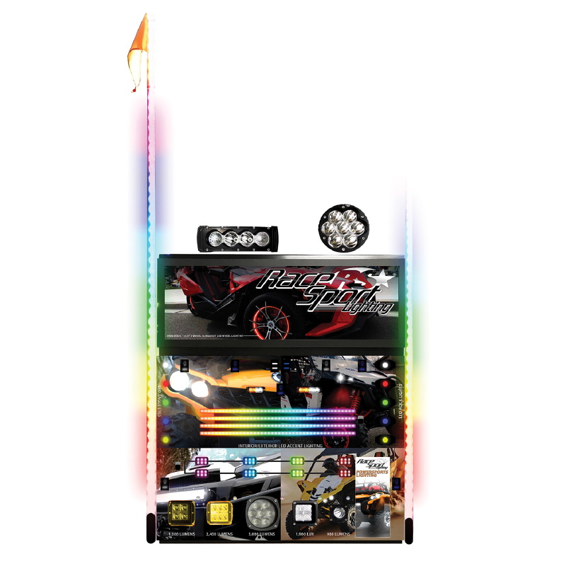 RS5A-6PS - 5-Axis 3-Panel Wall-Hanging Powered Powersport Category Display-RS5A-6PS