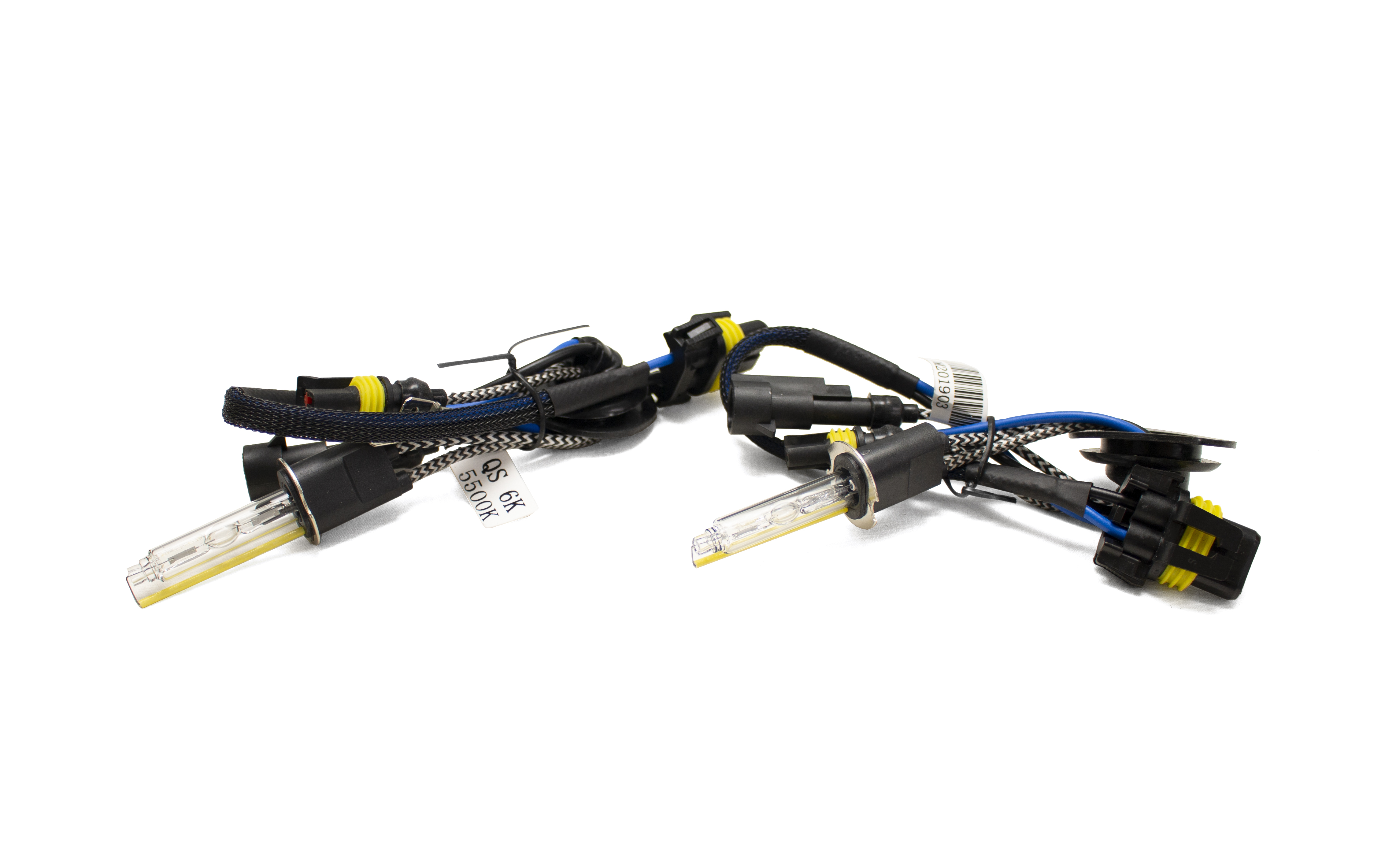 H3QS6K - H3 5,500K G6v2 Quick Start HID CANBUS Bulbs w/ Braided Cables (Pair)-H3QS6K