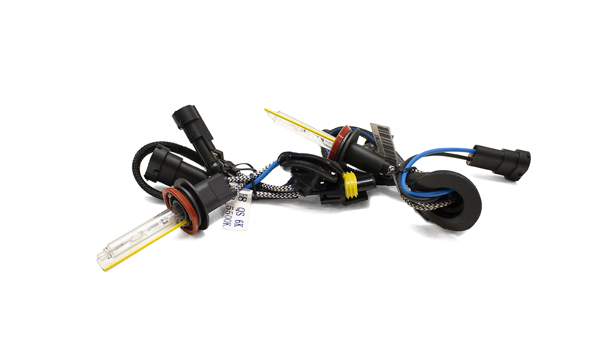 H8QS6K - H8 5,500K G6v2 Quick Start HID CANBUS Bulbs w/ Braided Cables (Pair)-H8QS6K