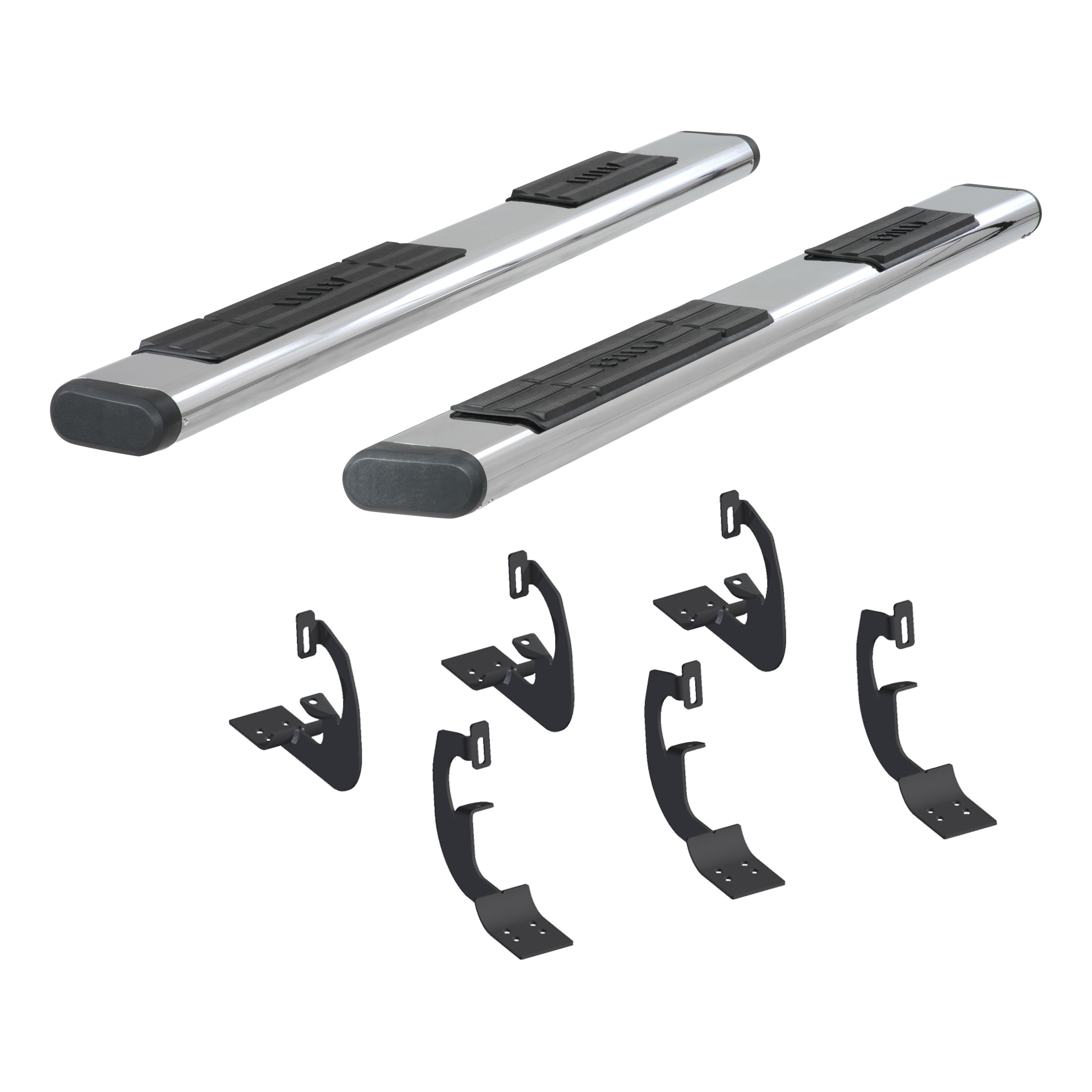 6" x 91" Polished Stainless Oval Side Bars, Select Chevrolet and GMC Trucks 4444003