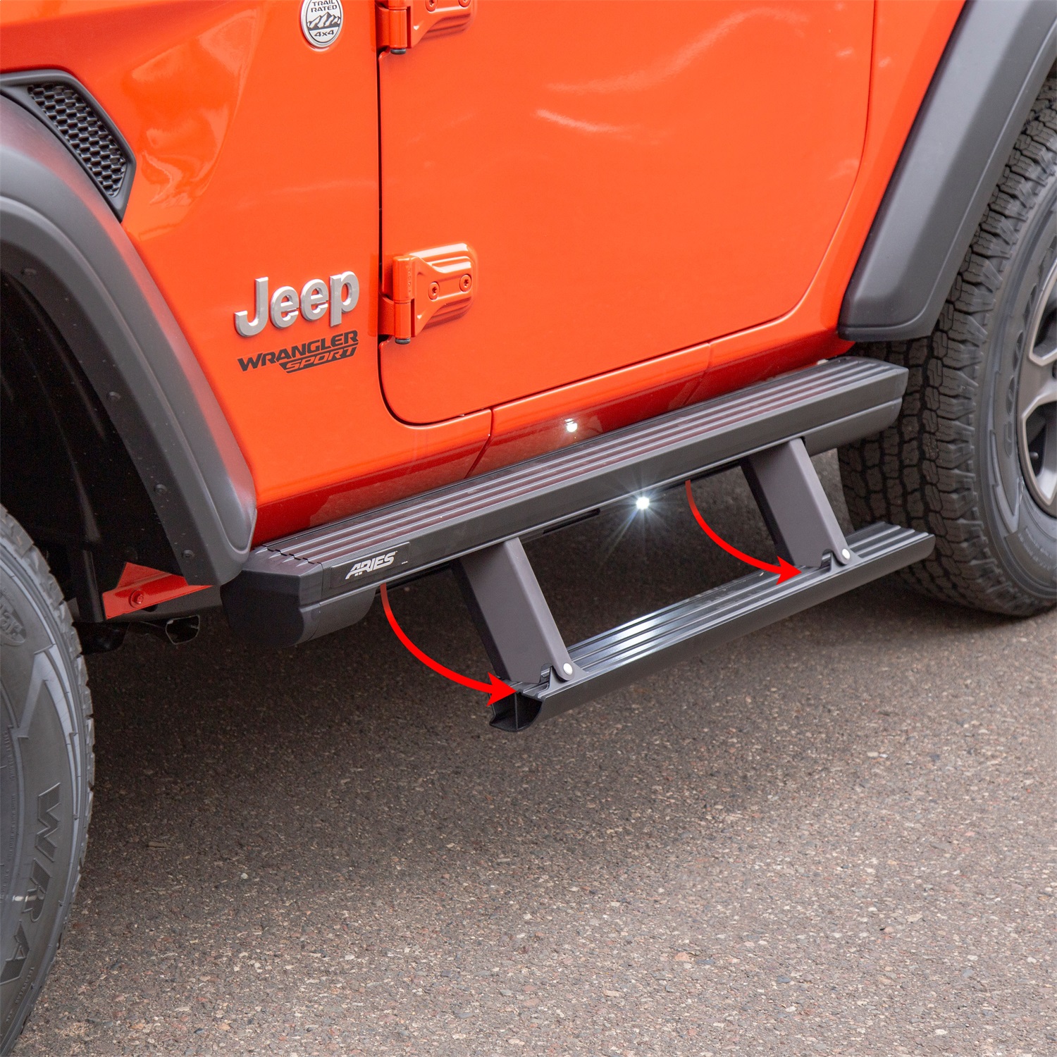 ActionTrac 48.75" Powered Running Boards, Select Jeep Wrangler JK 2-Door 3034470