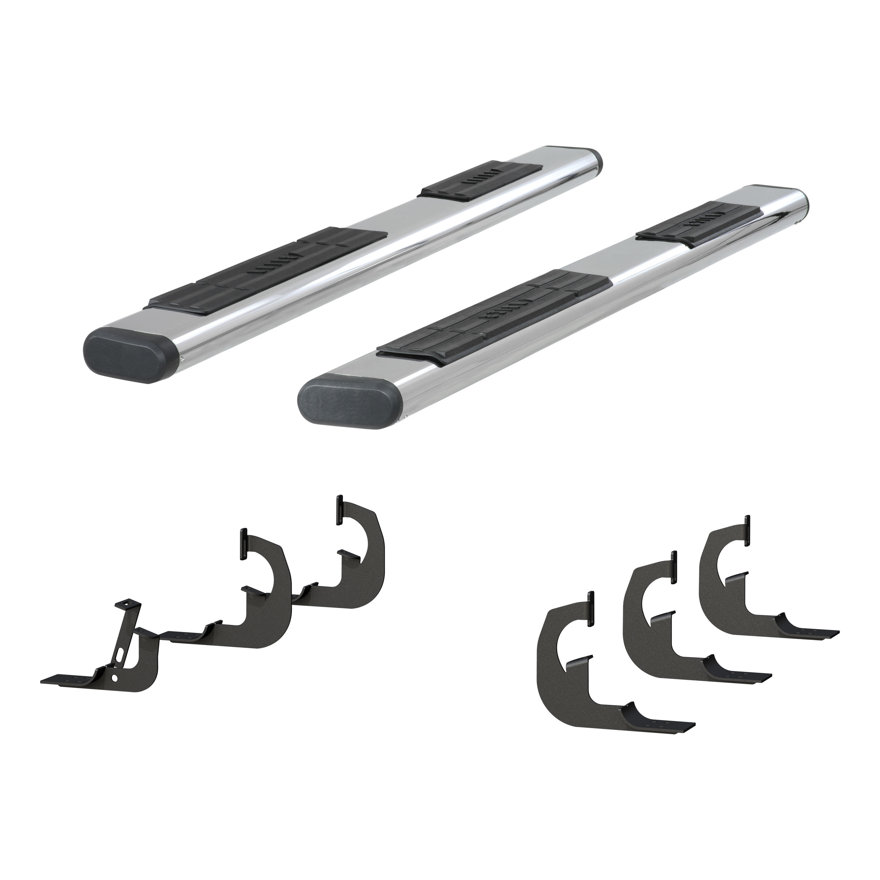 6" x 91" Polished Stainless Oval Side Bars, Select Silverado, Sierra 2500, 3500 4444045