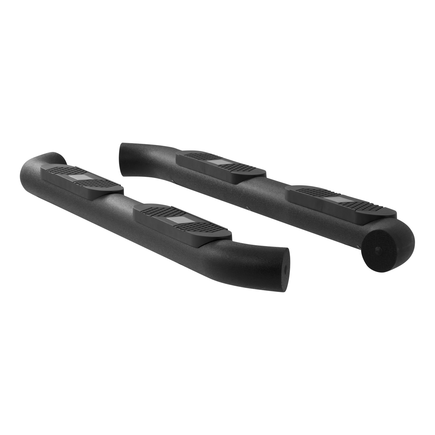 Big Step 4" Black Aluminum Round Side Bars, Select Silverado, Sierra AL234046