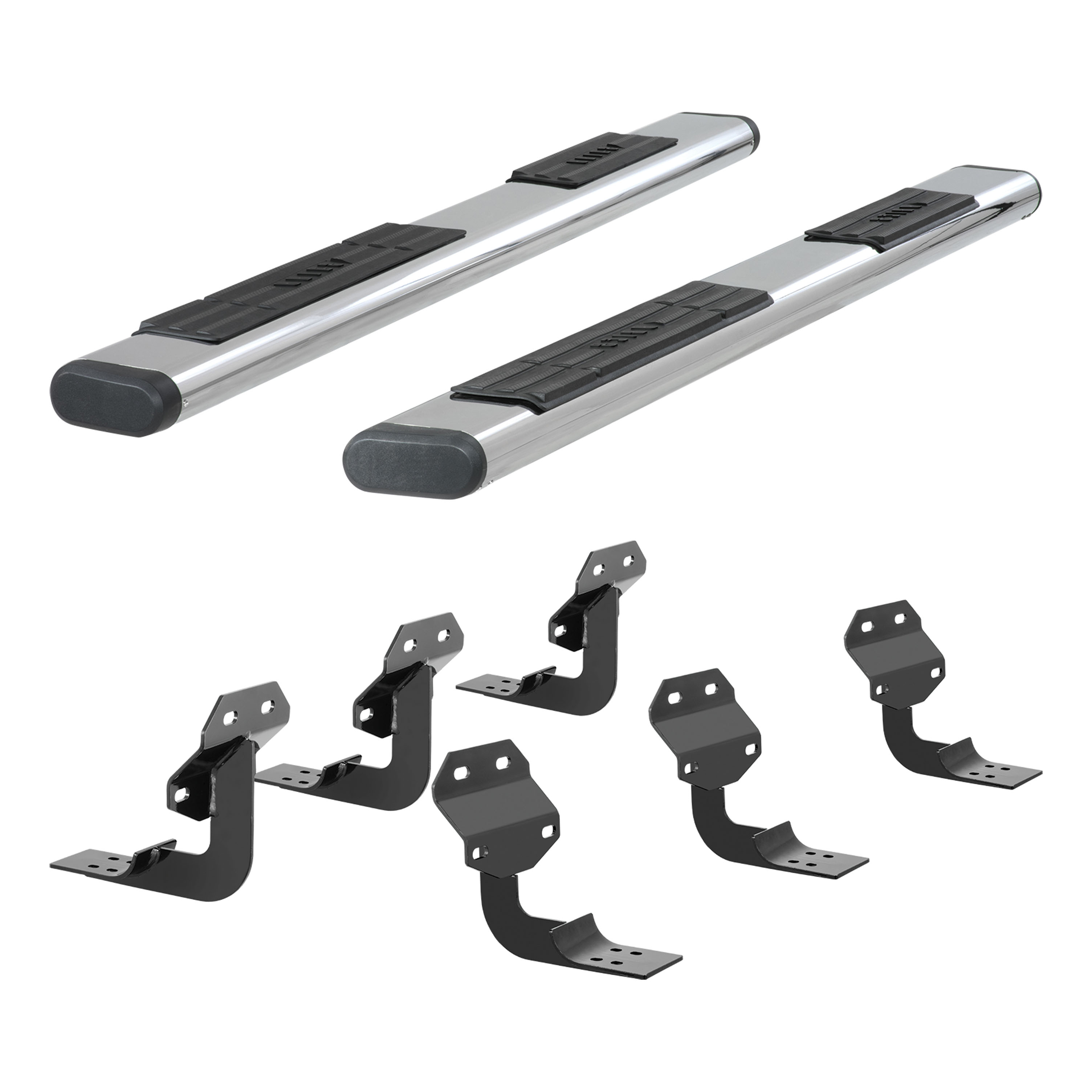 6" x 91" Polished Stainless Oval Side Bars, Select Ford F-Series 4444027