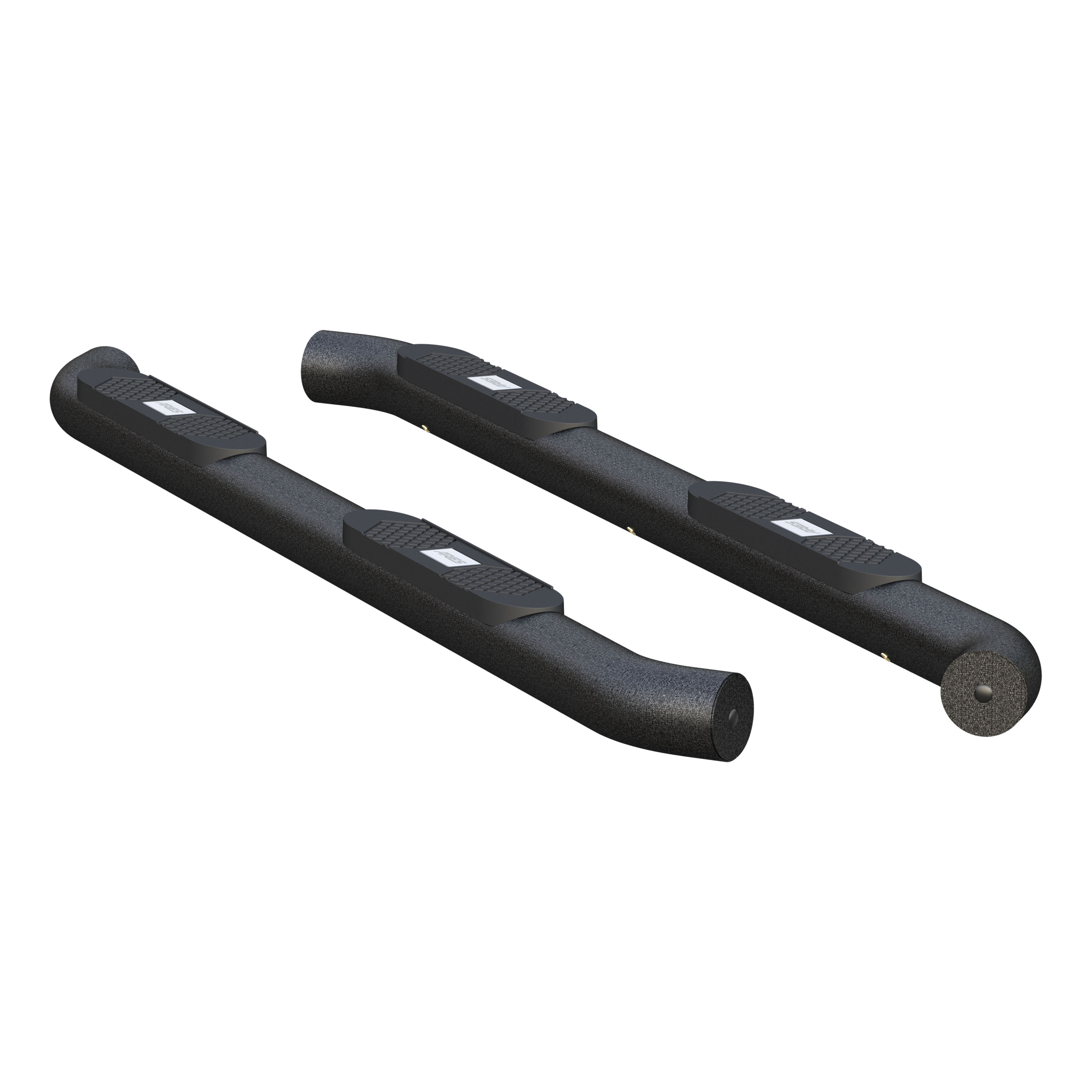 Big Step 4" Black Aluminum Round Side Bars, Select Ram 1500 AL235045