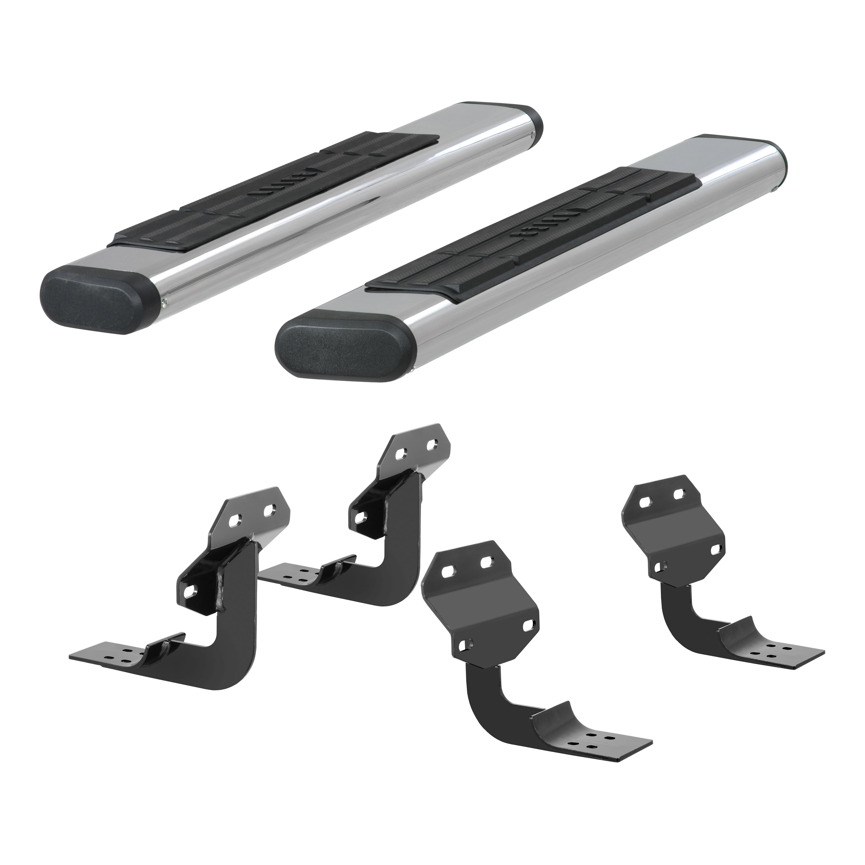 6" x 53" Polished Stainless Oval Side Bars, Select Ford F-Series 4444028