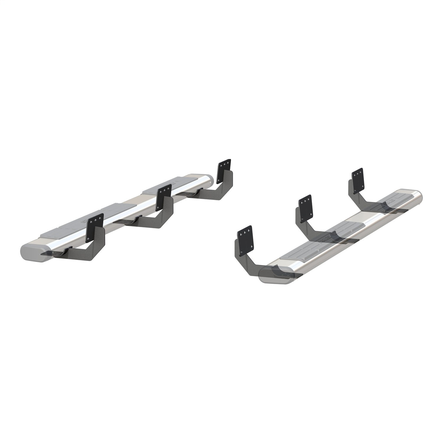 6" x 75" Polished Stainless Oval Side Bars, Select Ram 1500 Quad Cab 4444048