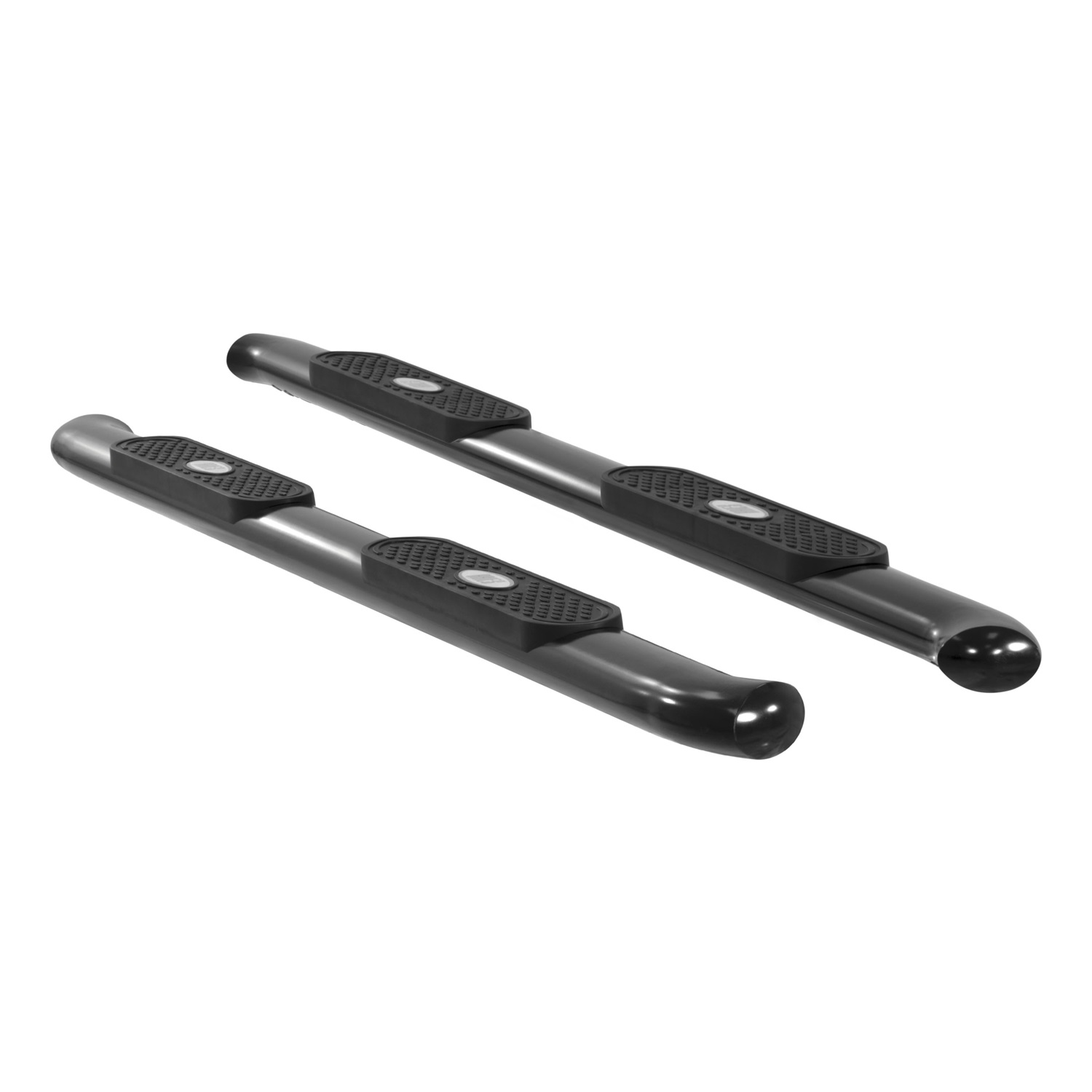 4" Black Steel Oval Side Bars, Select Ford F-150, F-250, F-350, F-450, F-550 S223044