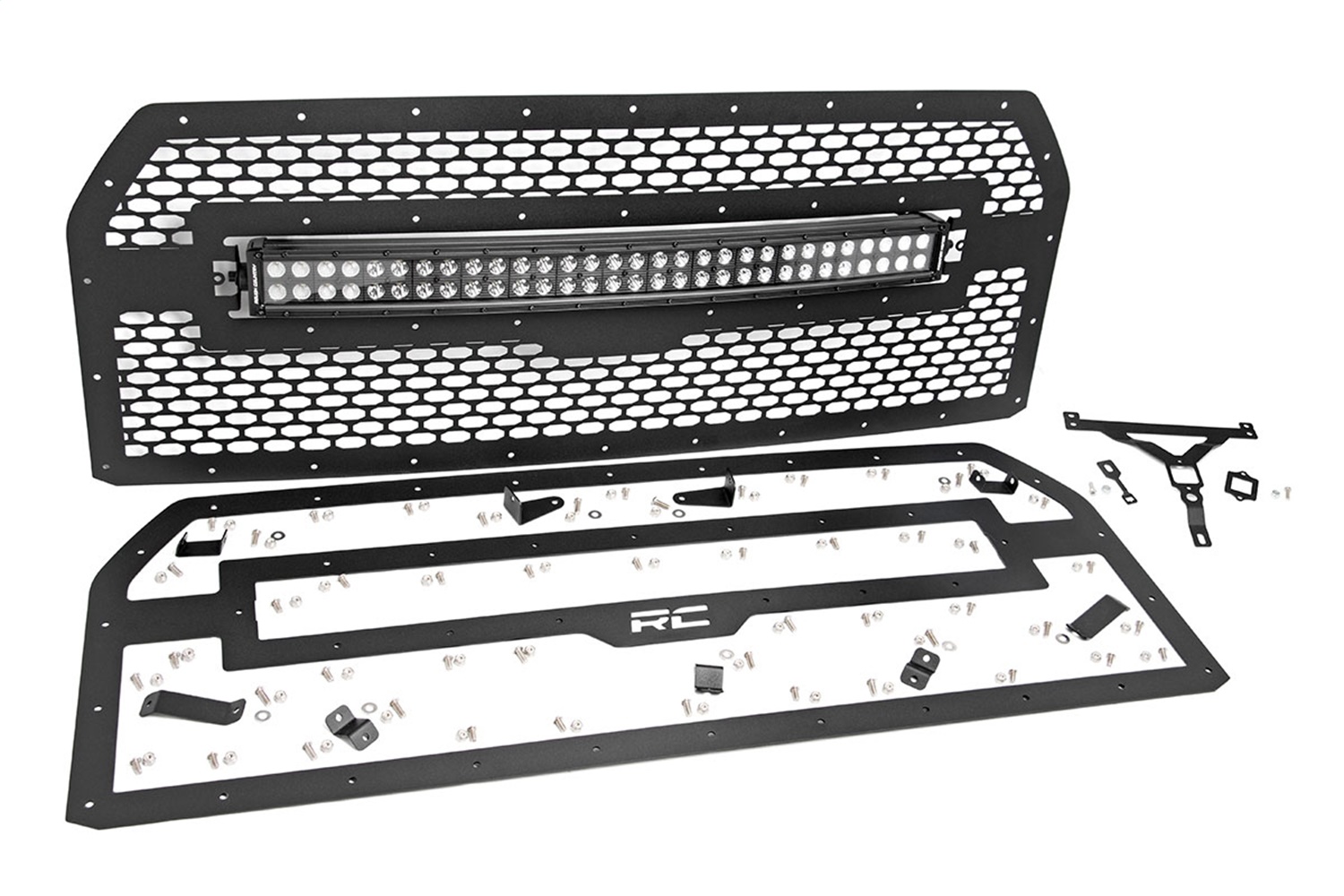 Laser-Cut Mesh Grille w/ 30-inch Black Series Dual Row CREE LED Light Bar 70193