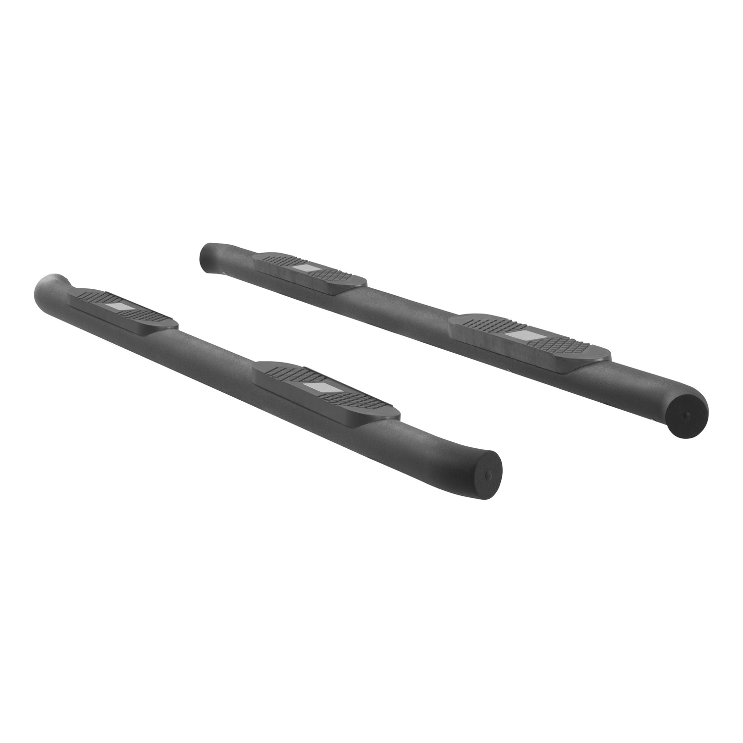 Big Step 4 Black Aluminum Round Side Bars, Select Ford F-150, F-250, F-350 AL233043