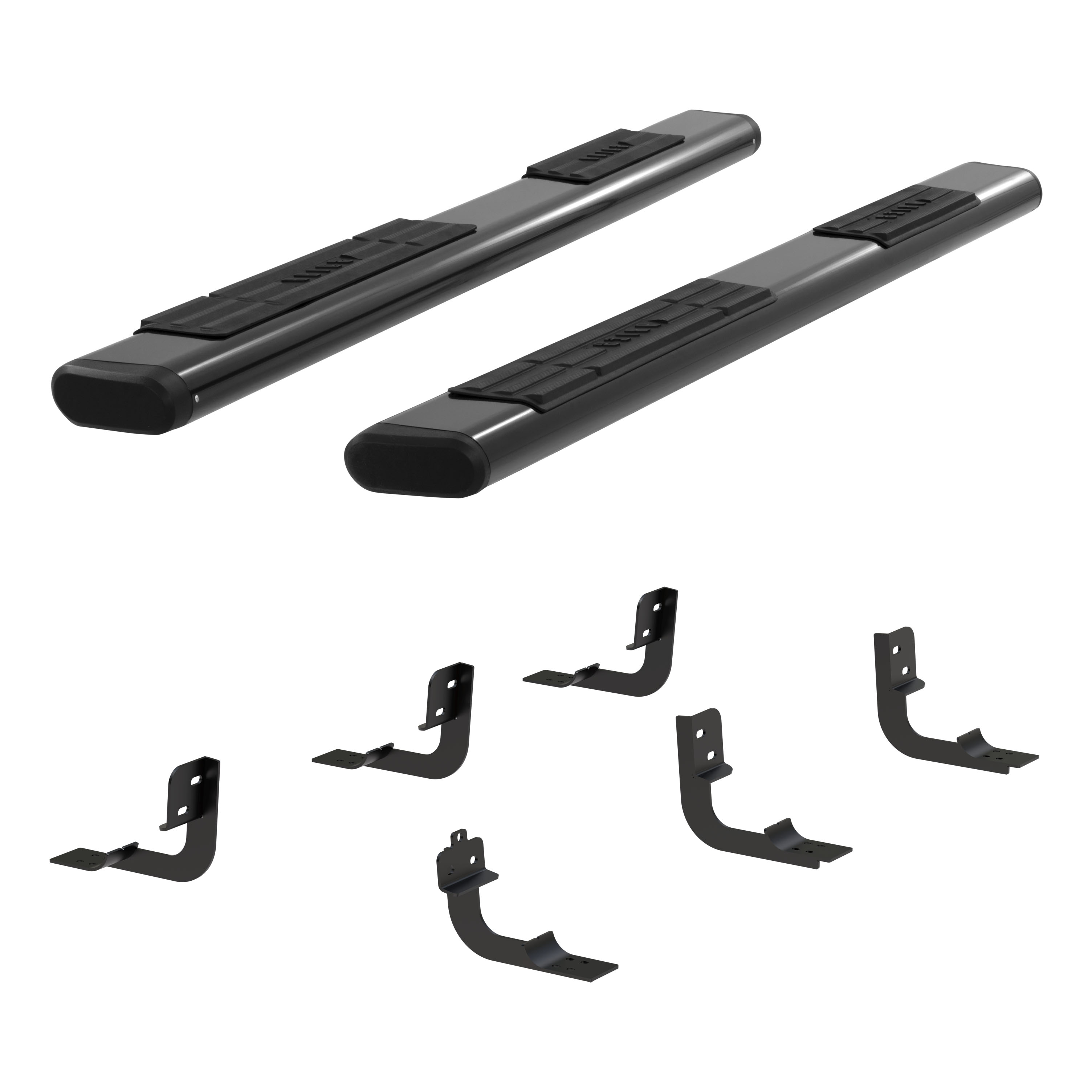 6" x 91" Black Aluminum Oval Side Bars, Select Dodge, Ram 2500, 3500 4445046