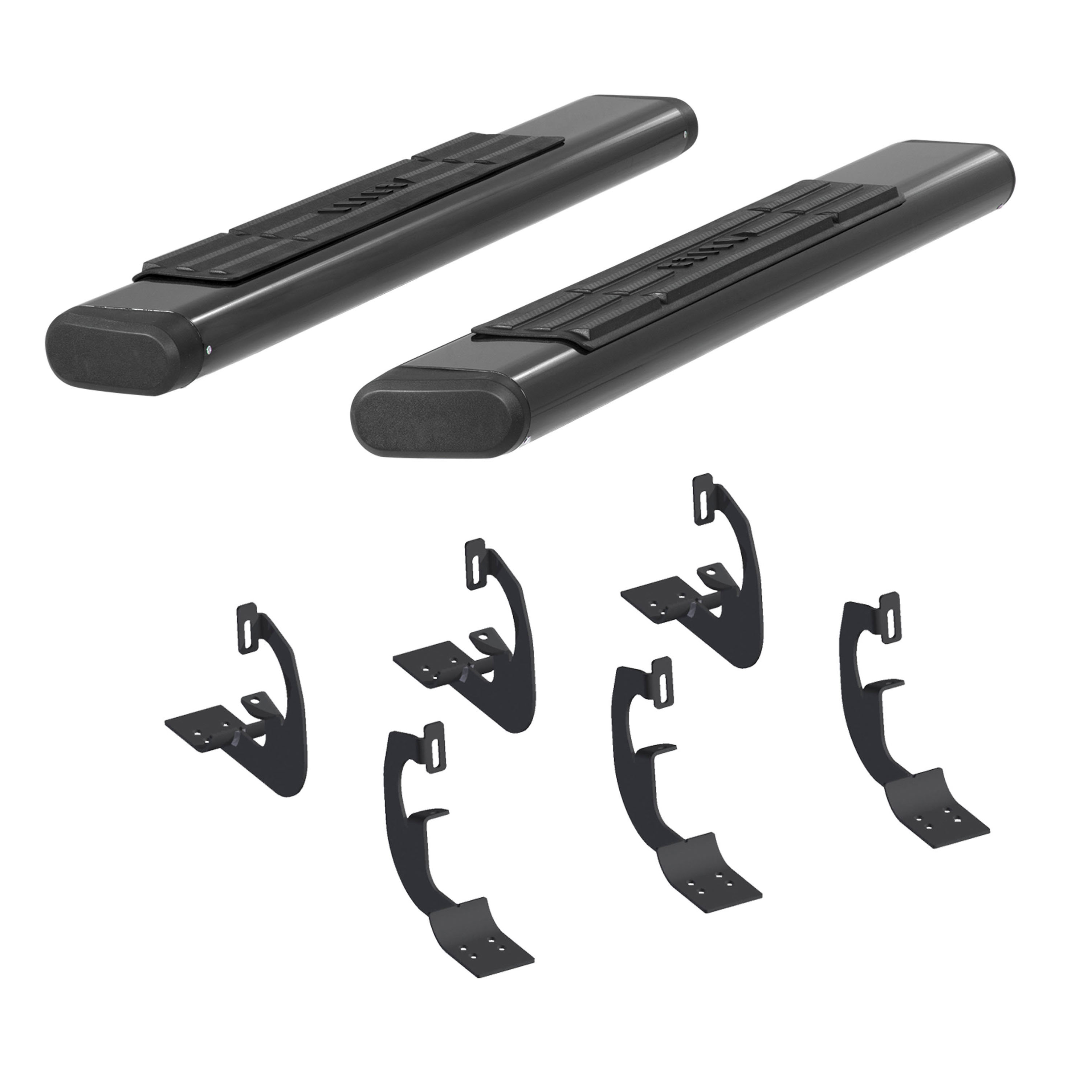 6" x 53" Black Aluminum Oval Side Bars, Select Toyota Tacoma 4445036