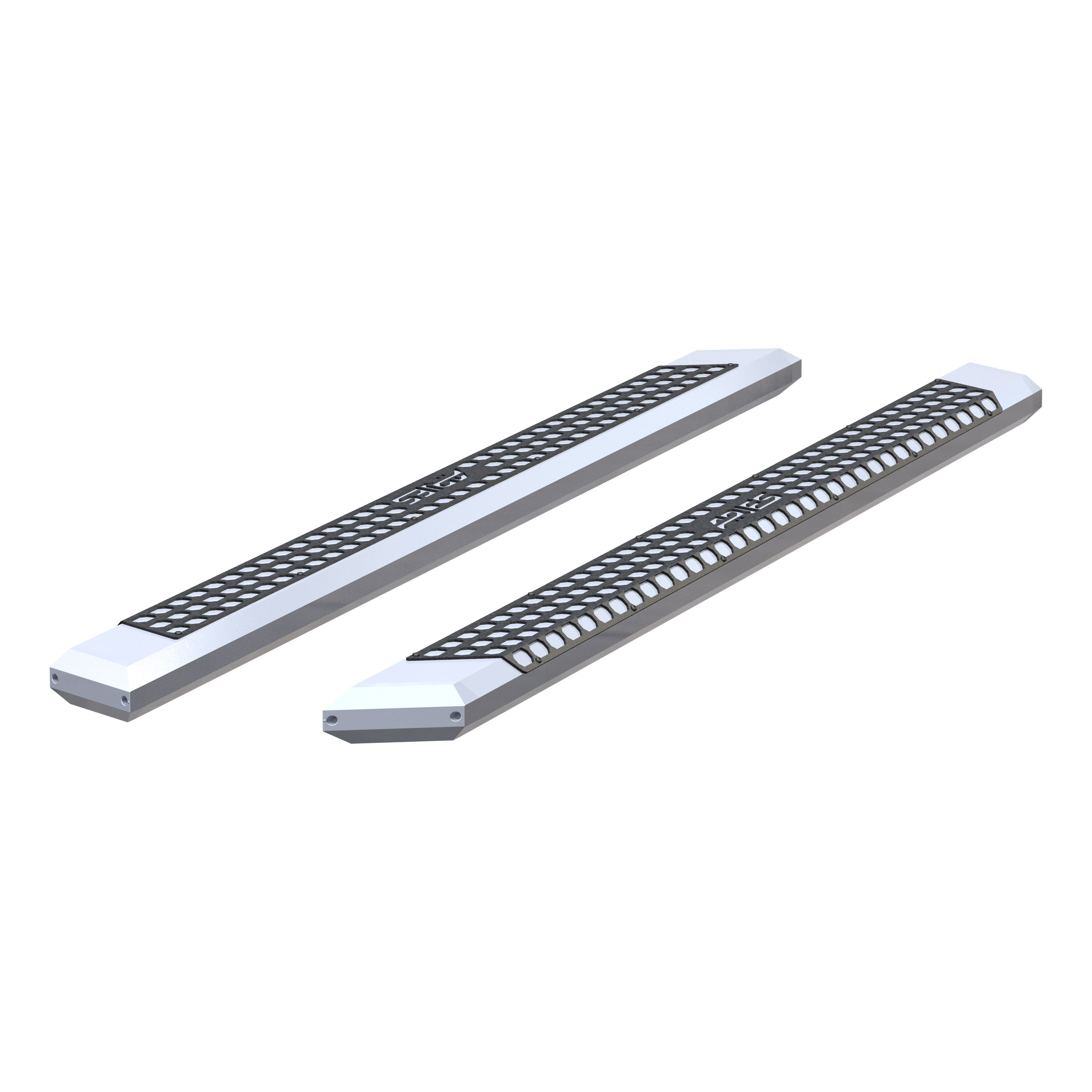 AdvantEDGE 5-1/2" x 85" Chrome Aluminum Side Bars (No Brackets) 2055885