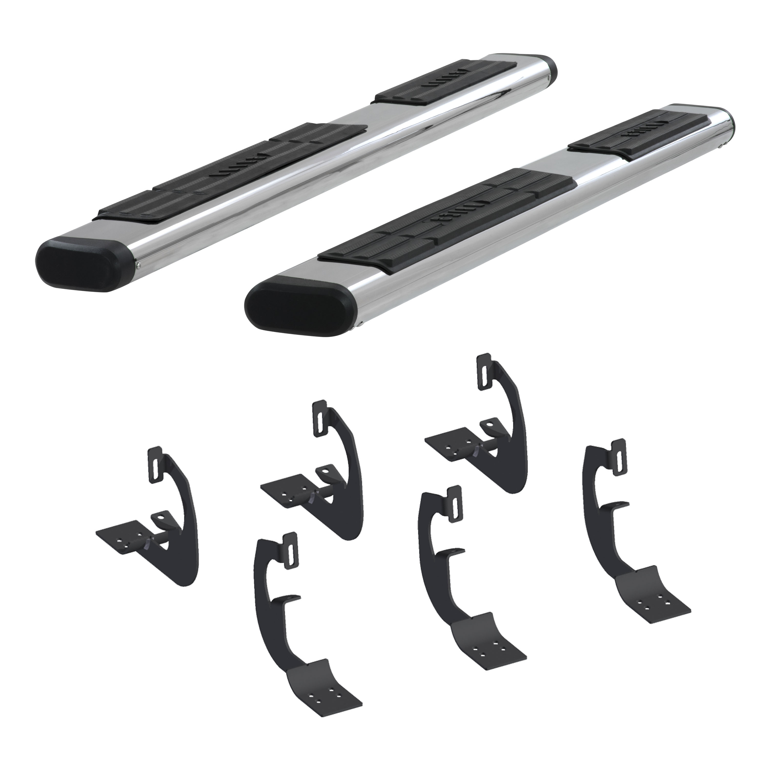 6" x 75" Polish Stainless Oval Side Bars, Select Silverado, Tahoe, Sierra, Yukon 4444002