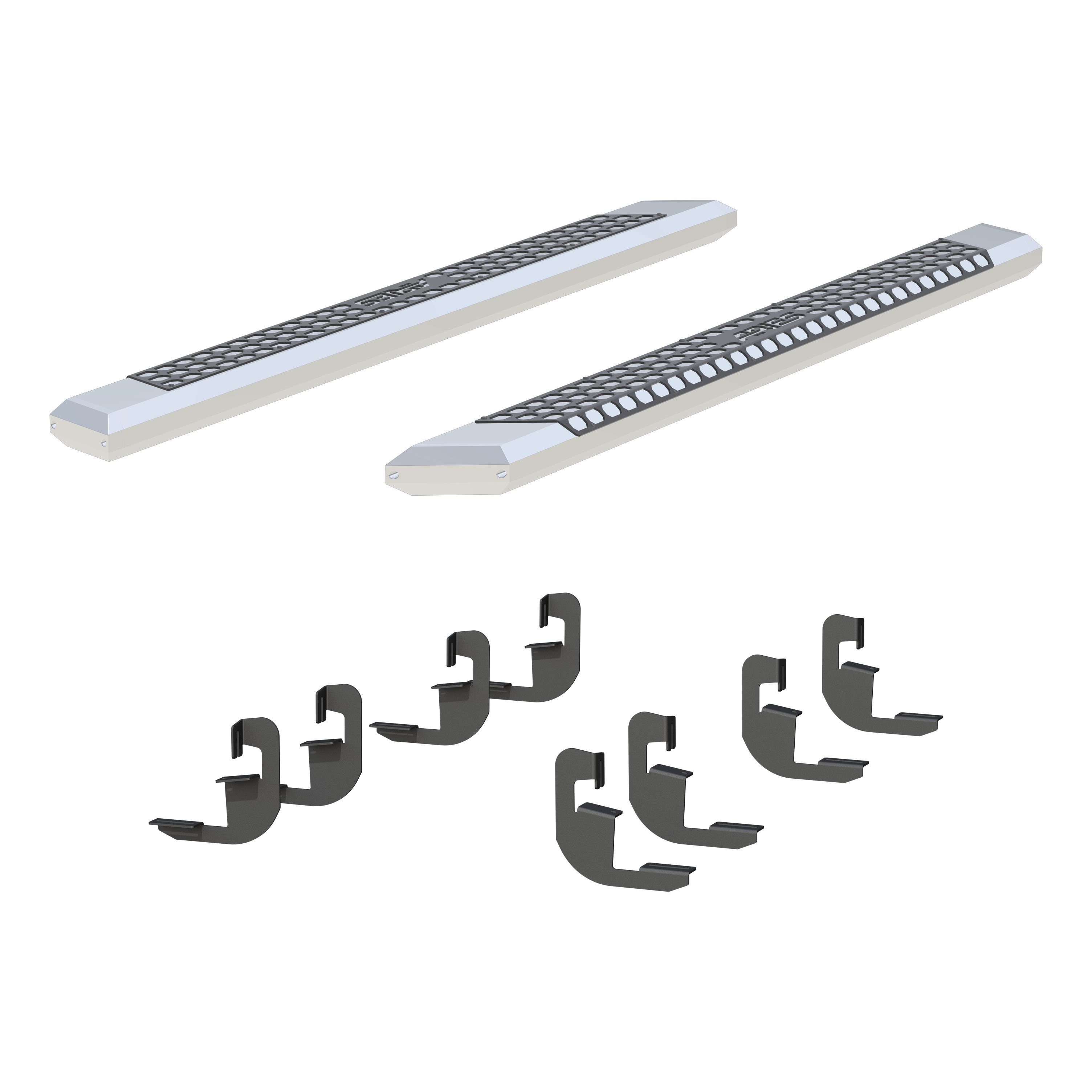 AdvantEDGE 5-1/2" x 75" Chrome Aluminum Side Bars, Select Silverado, Sierra Crew 2555051