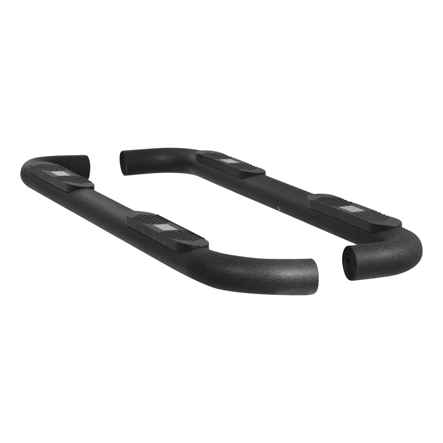 Big Step 4" Black Aluminum Round Side Bars, Select Silverado, Sierra 2500, 3500 AL234013