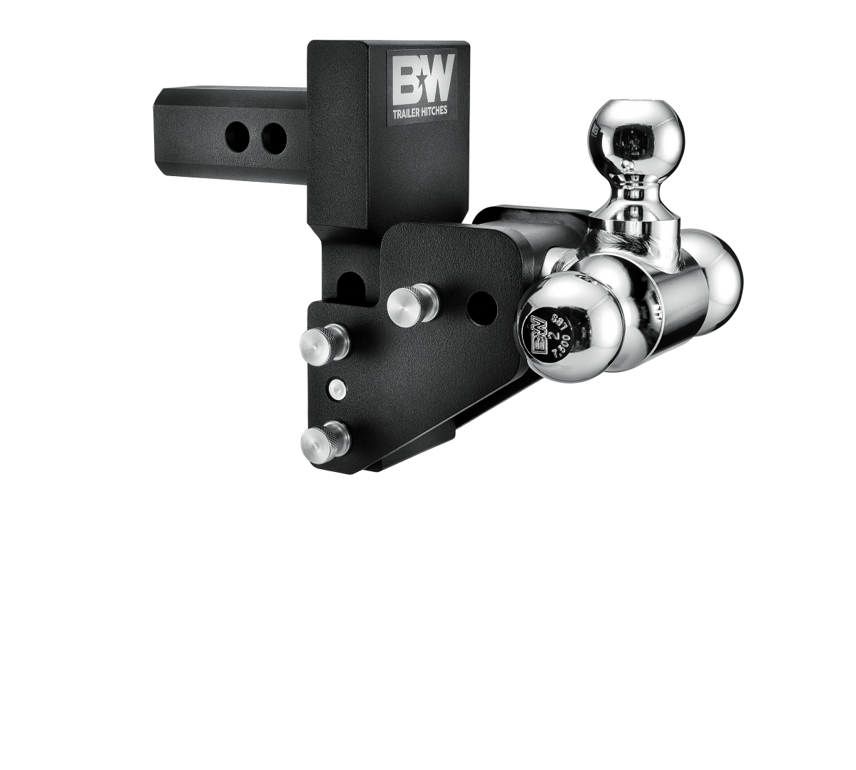 B&W Trailer Hitches - 2 in Model 7 Black Tow And Stow Tri Ball for Multi-Pro Tailgate - TS10064BMP