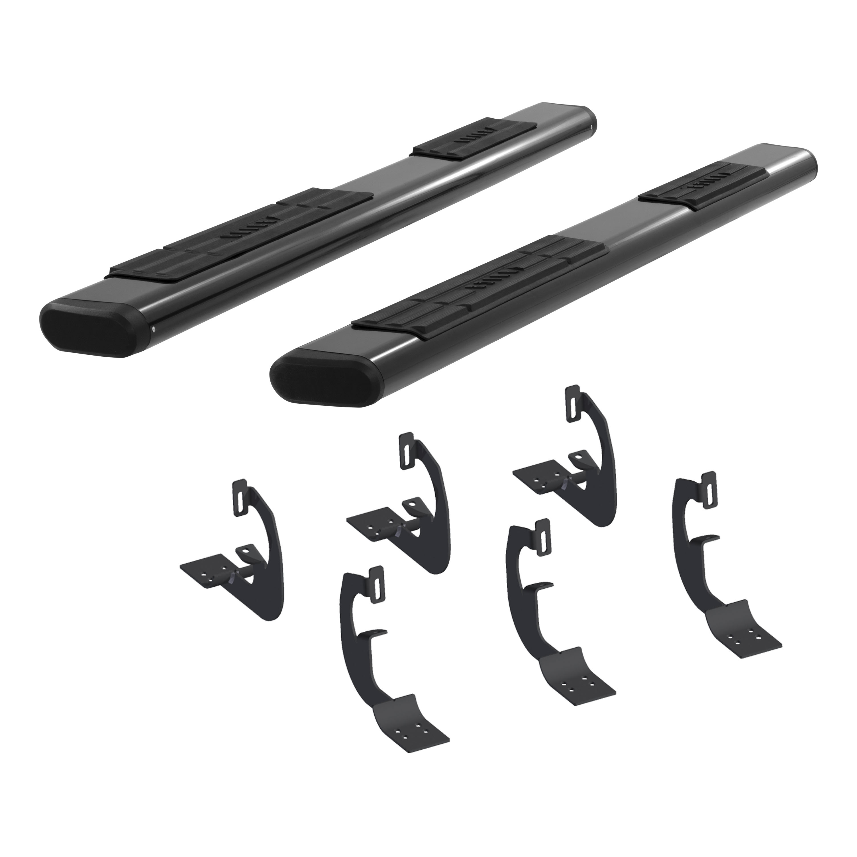6" x 91" Black Aluminum Oval Side Bars, Select Chevrolet, GMC 4445003