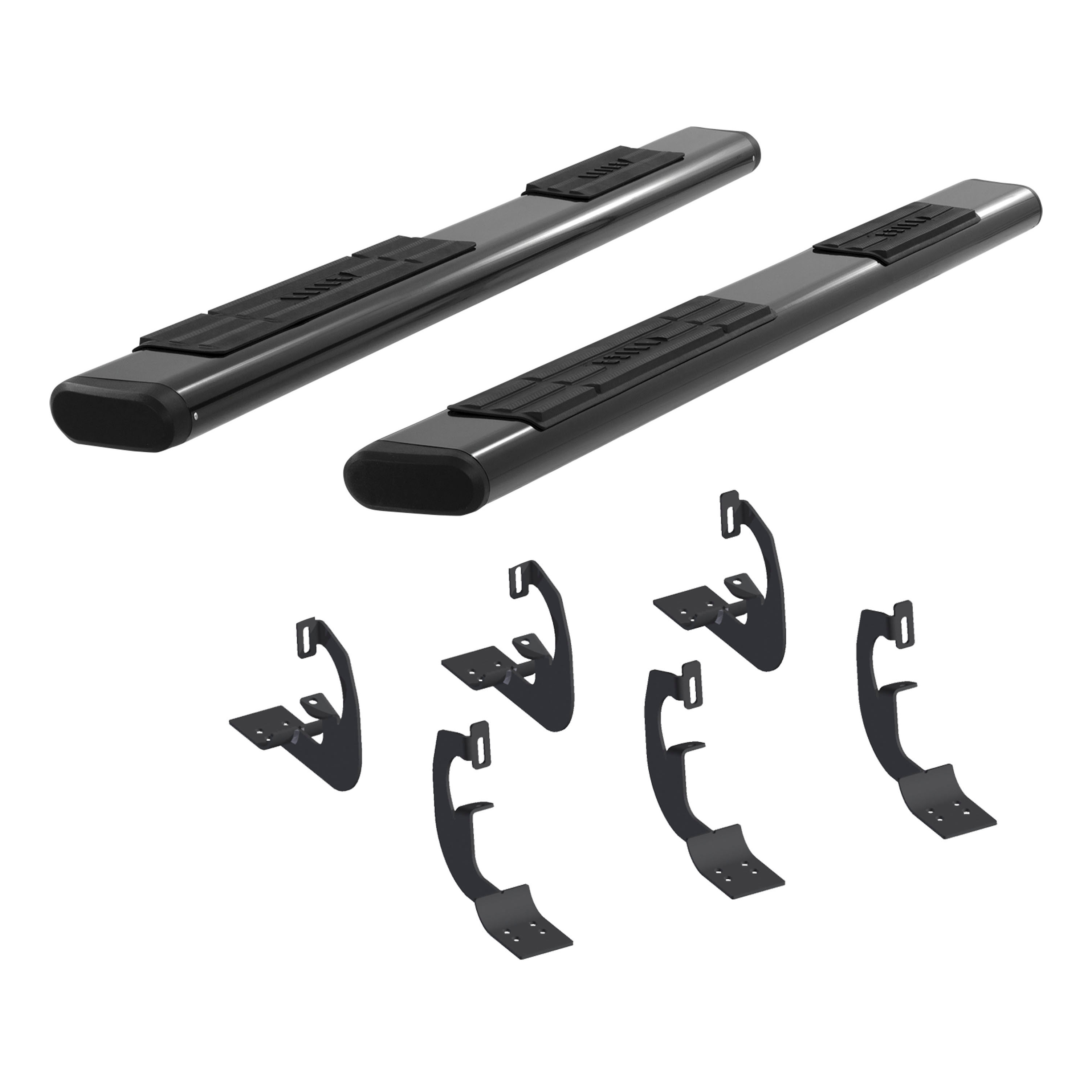 6" x 75" Black Aluminum Oval Side Bars, Select Silverado, Sierra 4445001