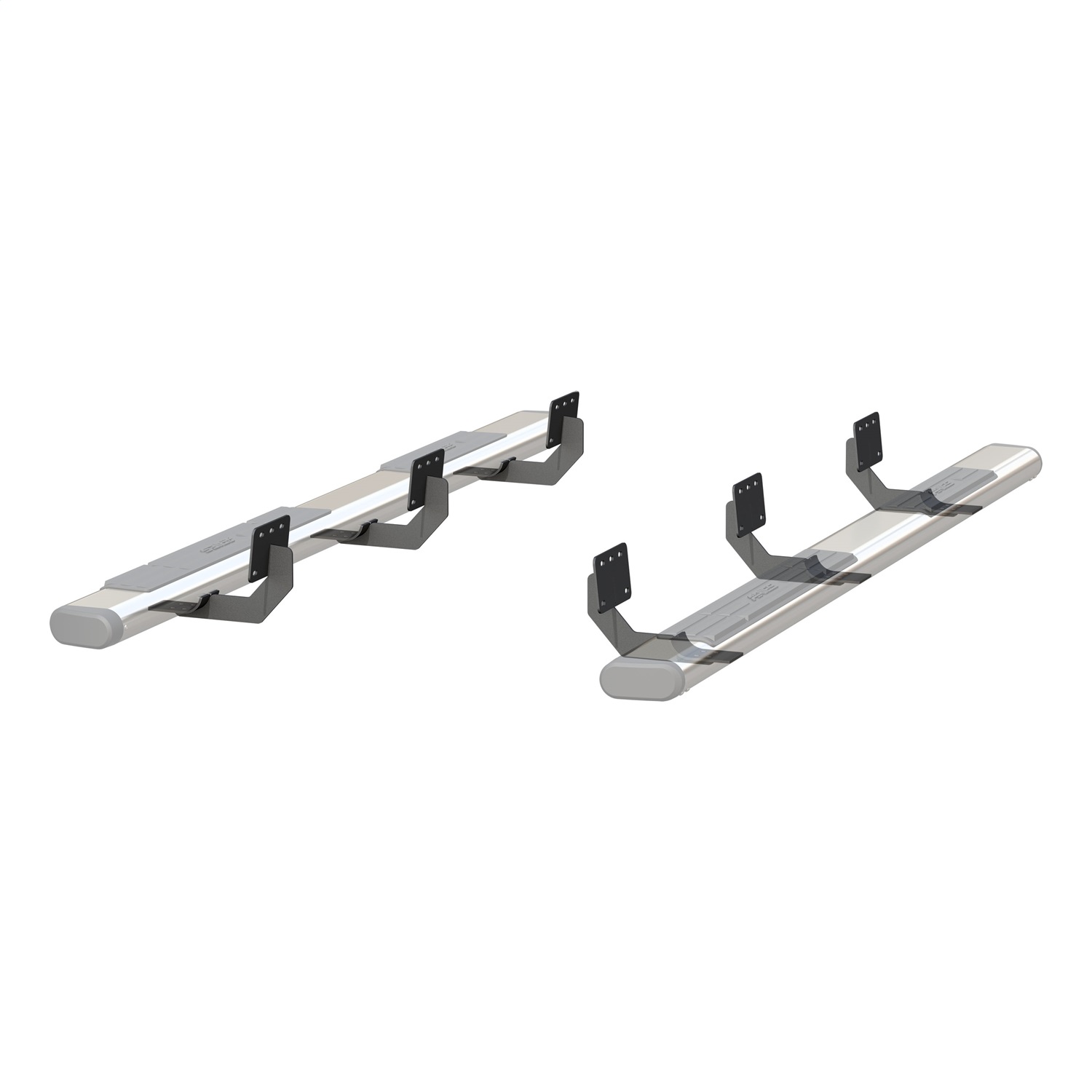 6" x 91" Polished Stainless Oval Side Bars, Select Ram 1500 Crew Cab 4444047