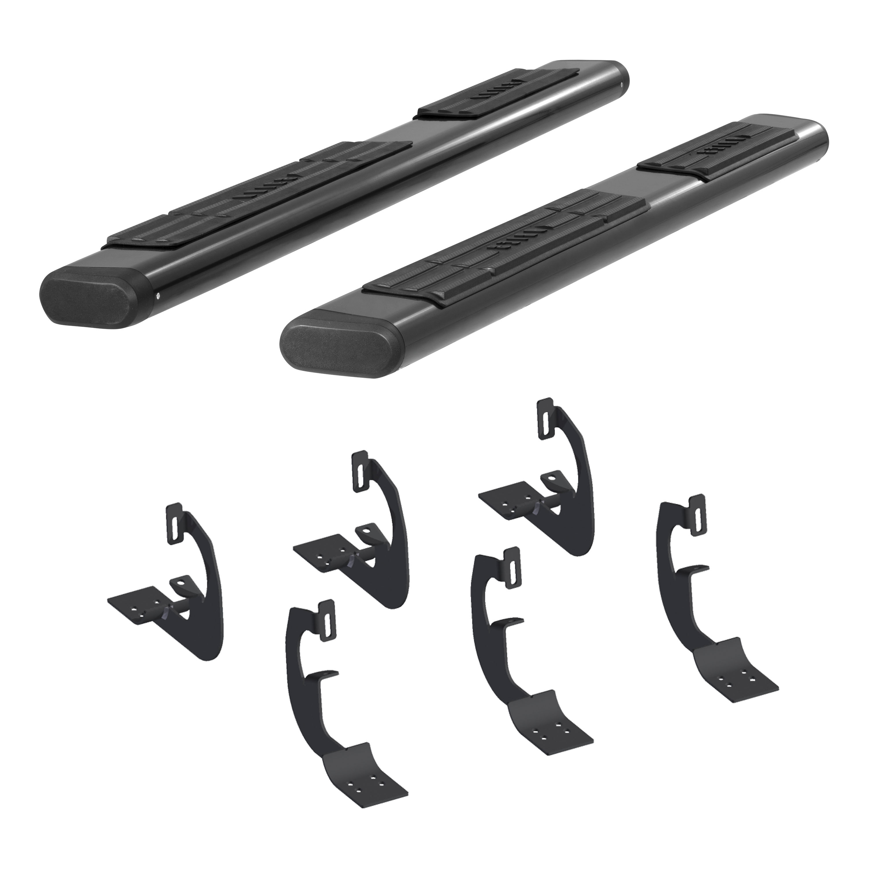 6" x 75" Black Aluminum Oval Side Bars, Select Silverado, Tahoe, Sierra, Yukon 4445002