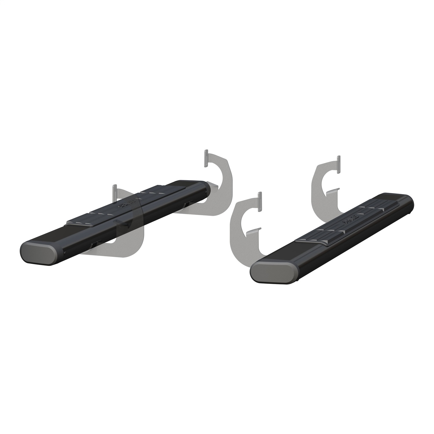 6" x 53" Black Aluminum Oval Side Bars, Select Chevrolet Silverado, GMC Sierra 4445040