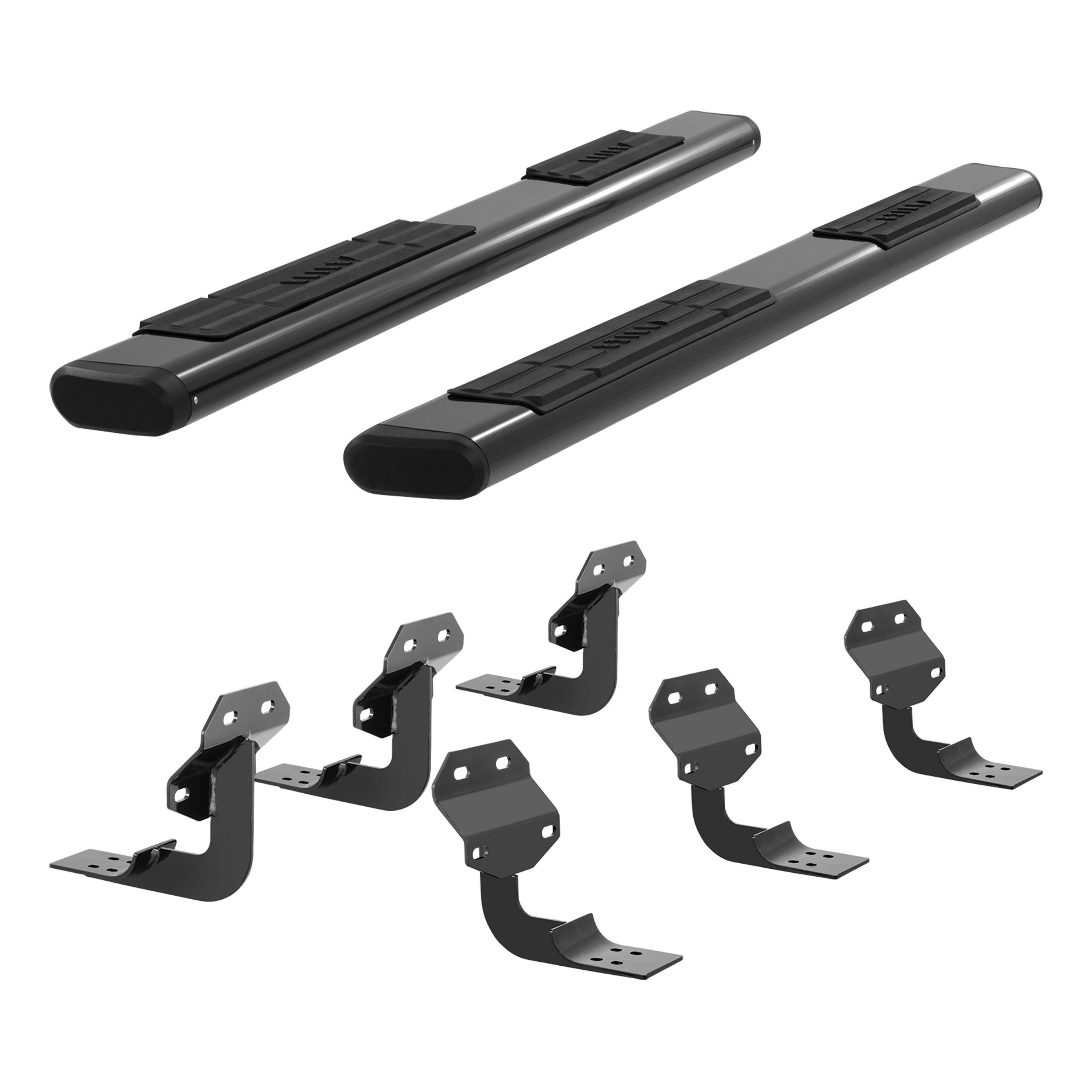 6" x 75" Black Aluminum Oval Side Bars, Select Toyota Tacoma 4445037