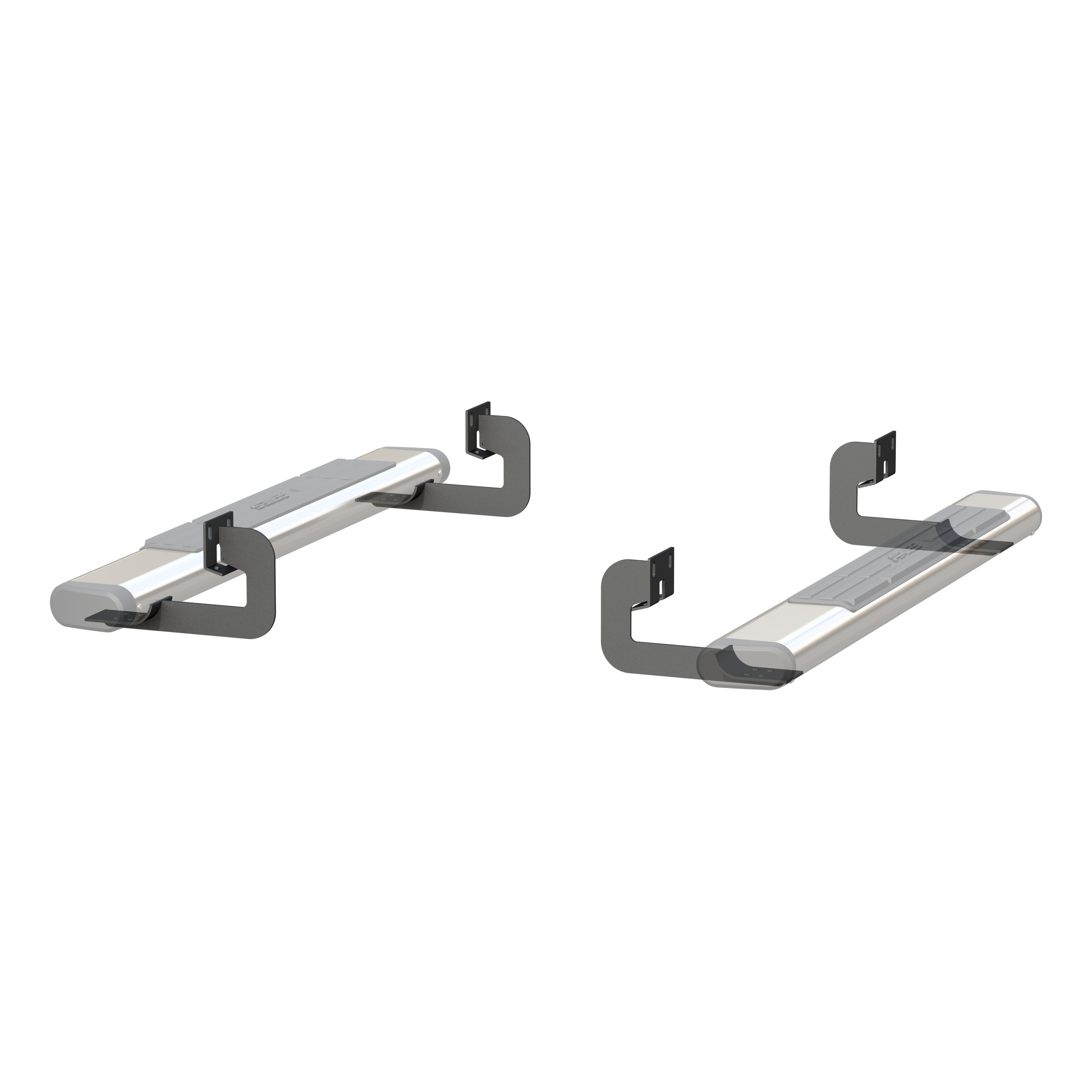 6" x 53" Polished Stainless Oval Side Bars, Select Ford F-150 4444017