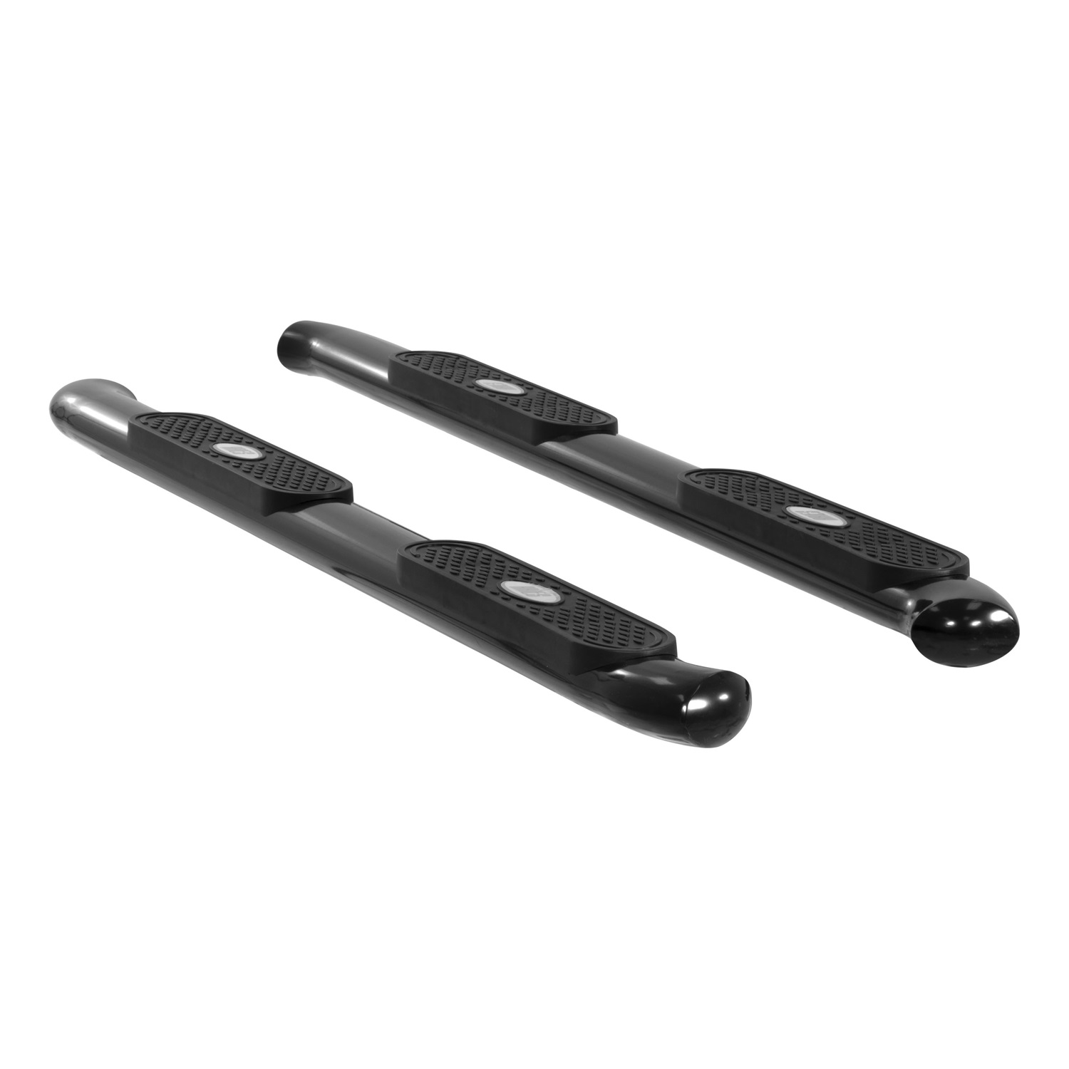 4" Black Steel Oval Side Bars, Select Silverado, GMC Sierra 1500, 2500, 3500 HD S224046