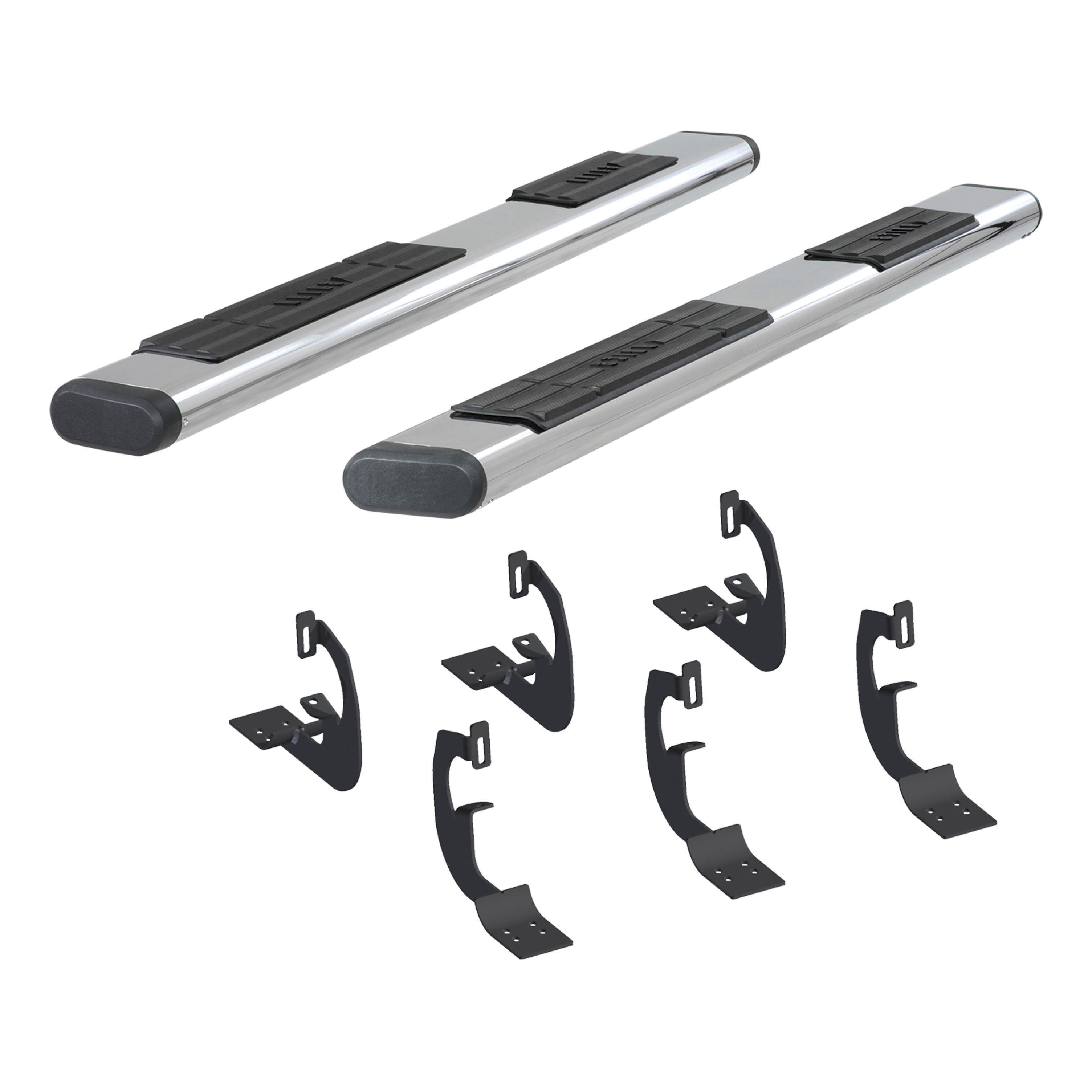 6" x 75" Polished Stainless Oval Side Bars, Select Chevy Silverado, GMC Sierra 4444007