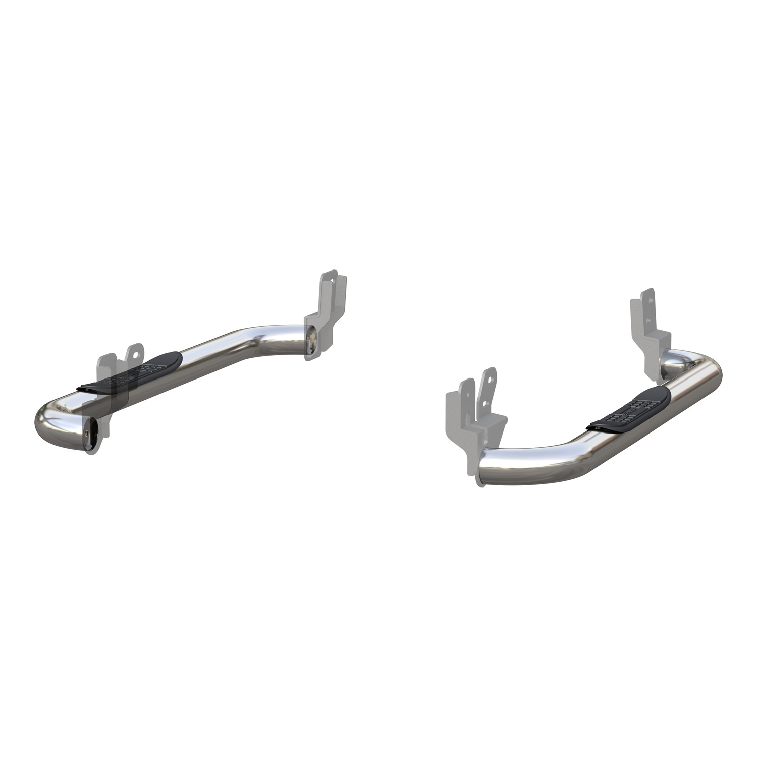 3" Round Polished Stainless Side Bars, Select Dodge, Ram 1500, 2500, 3500 205039-2