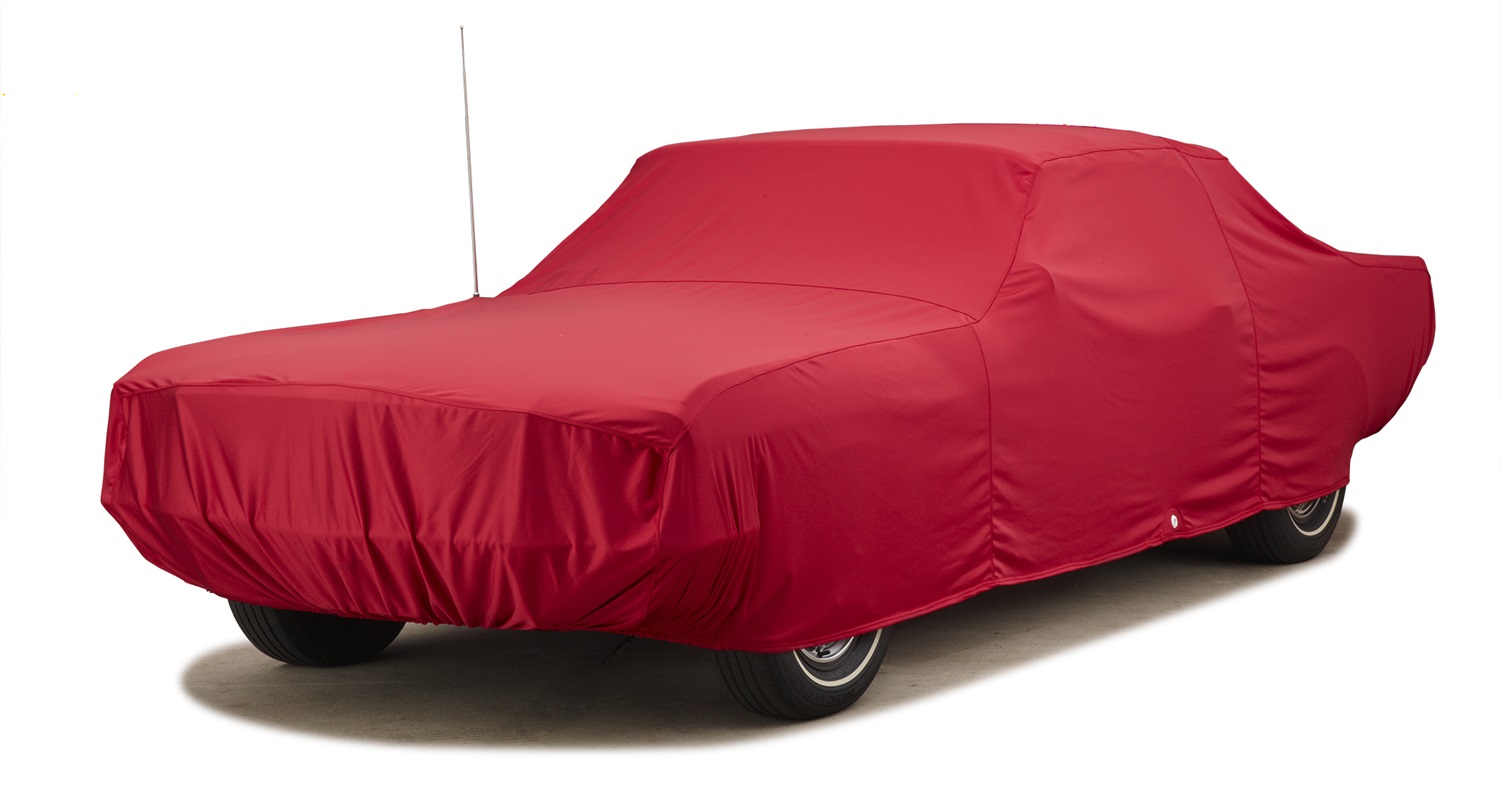 Custom Fleeced Satin Car Cover - Red FS9323F3