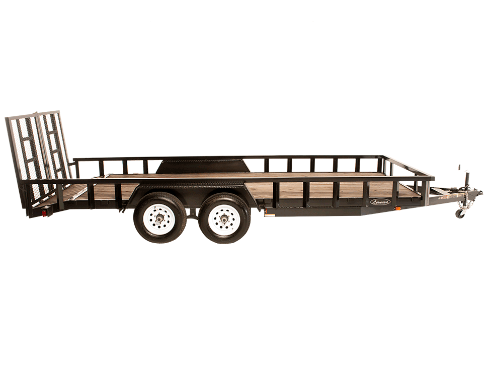 7x18 Flatbed utility Trailer with Wood Floor & Payload Capacity of 7,740 Pounds