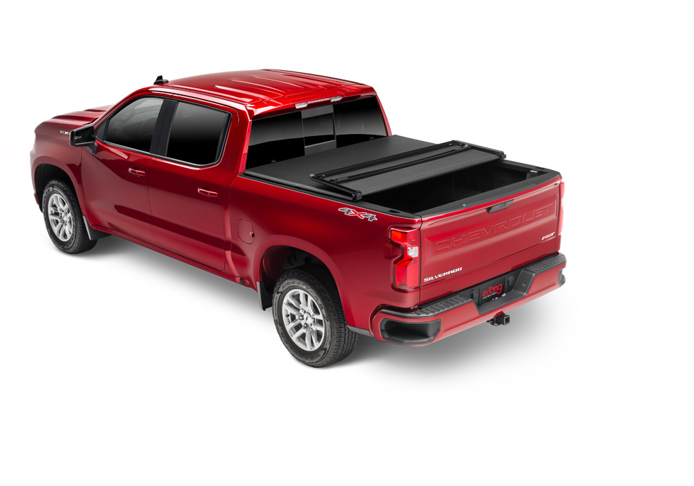 Trifecta 2.0 Tonneau Cover; Black; Leather Grained Fabric; 2020-2024 Chevy Silverado/GMC Sierra 2500 HD/3500 HD 8' Bed without Factory Side Storage Boxes 92658