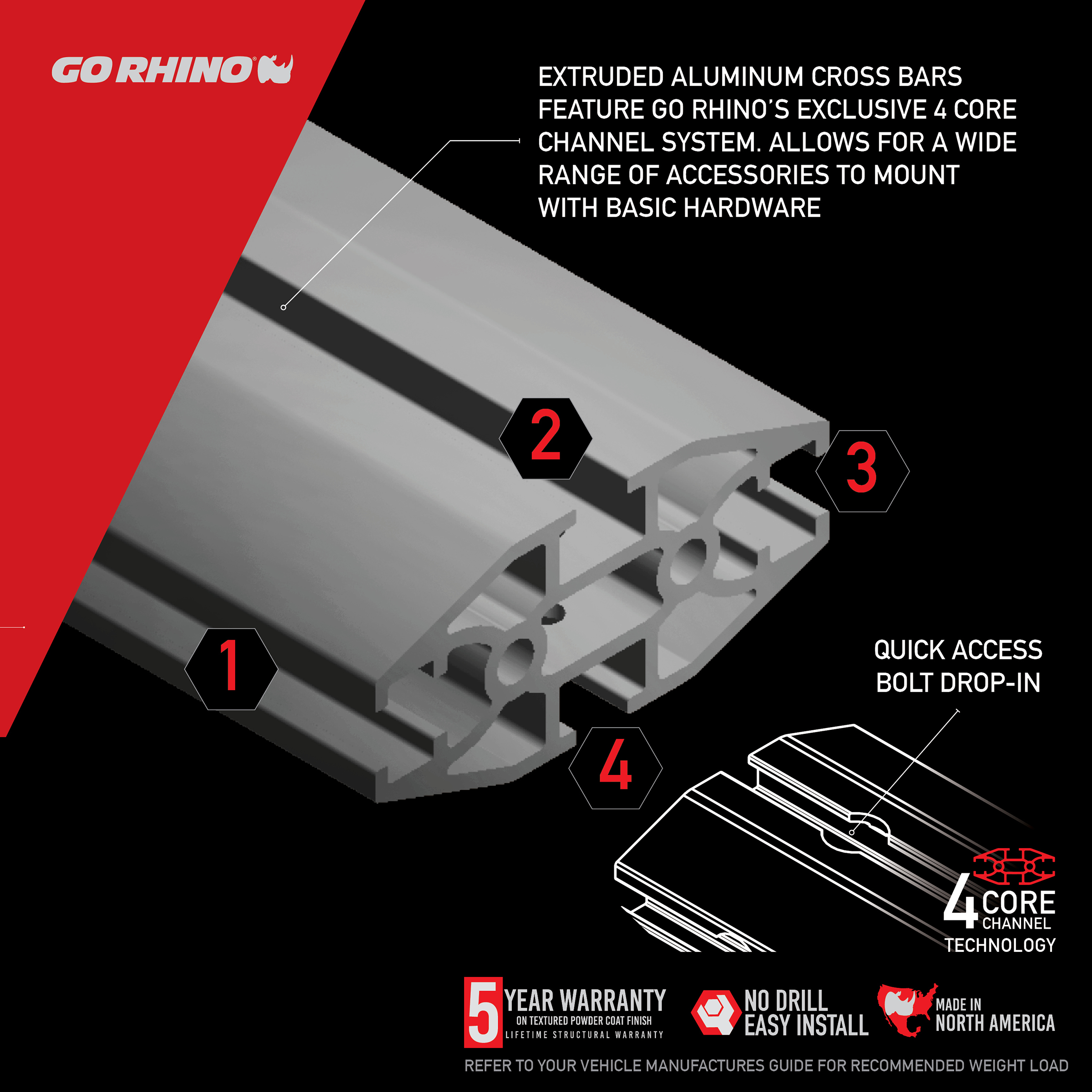 Universal 75" Roof Rack, Modular 5935075T