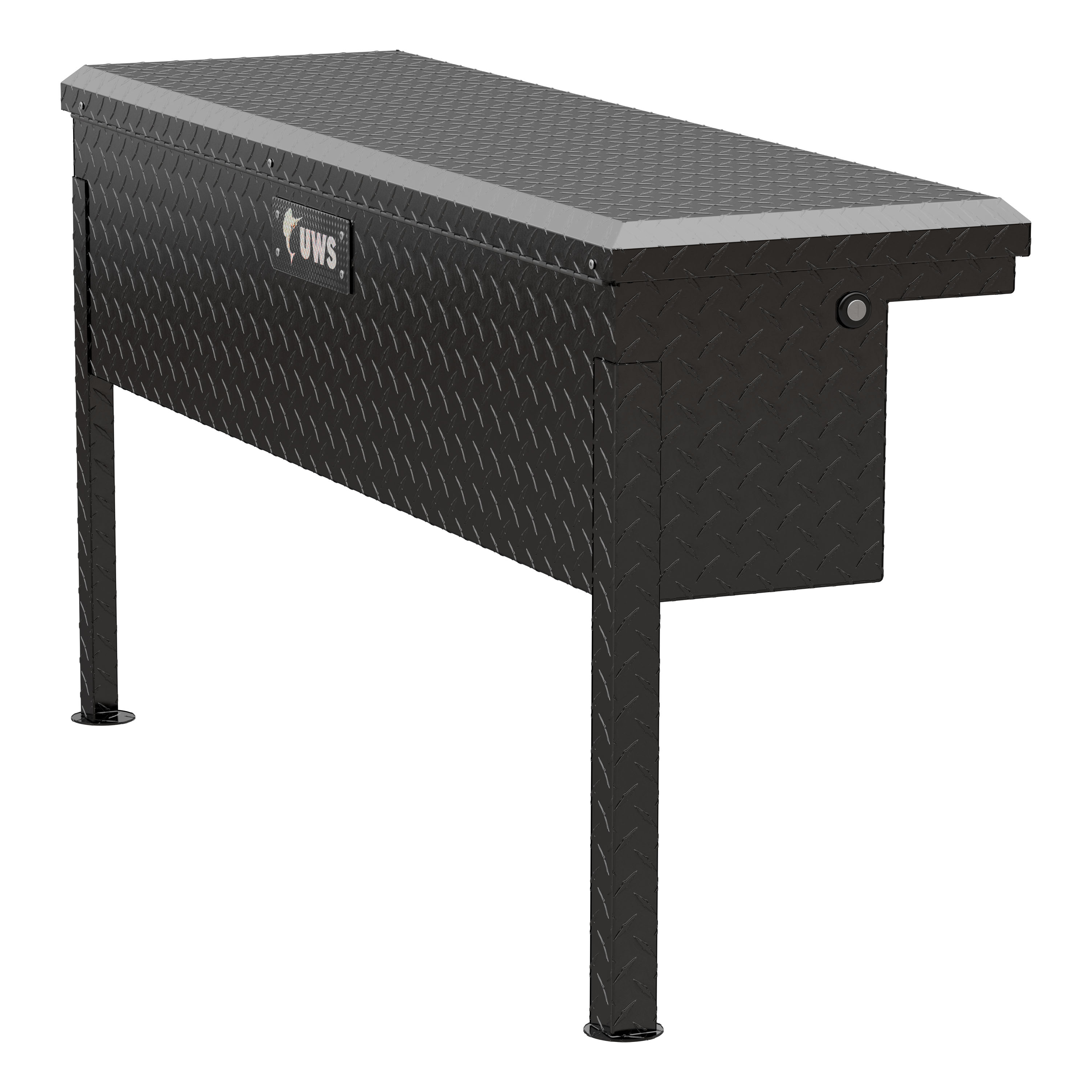 Gloss Black Aluminum 48" Truck Side Tool Box, Low Profile - TBSM-48-LP-BLK