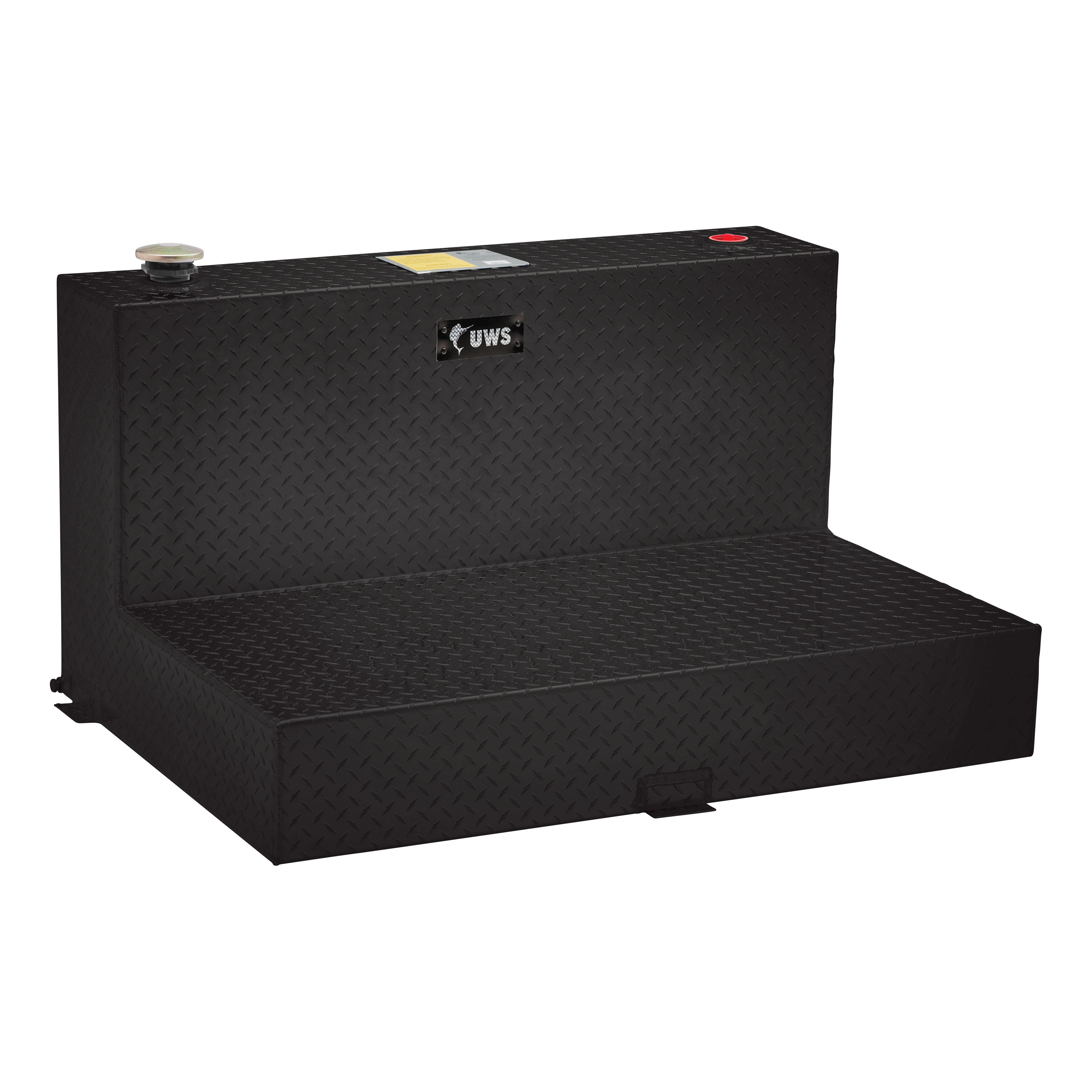 Gloss Black 100-Gallon L-Shape Aluminum Transfer Tank - TT-100-L-T-P-B