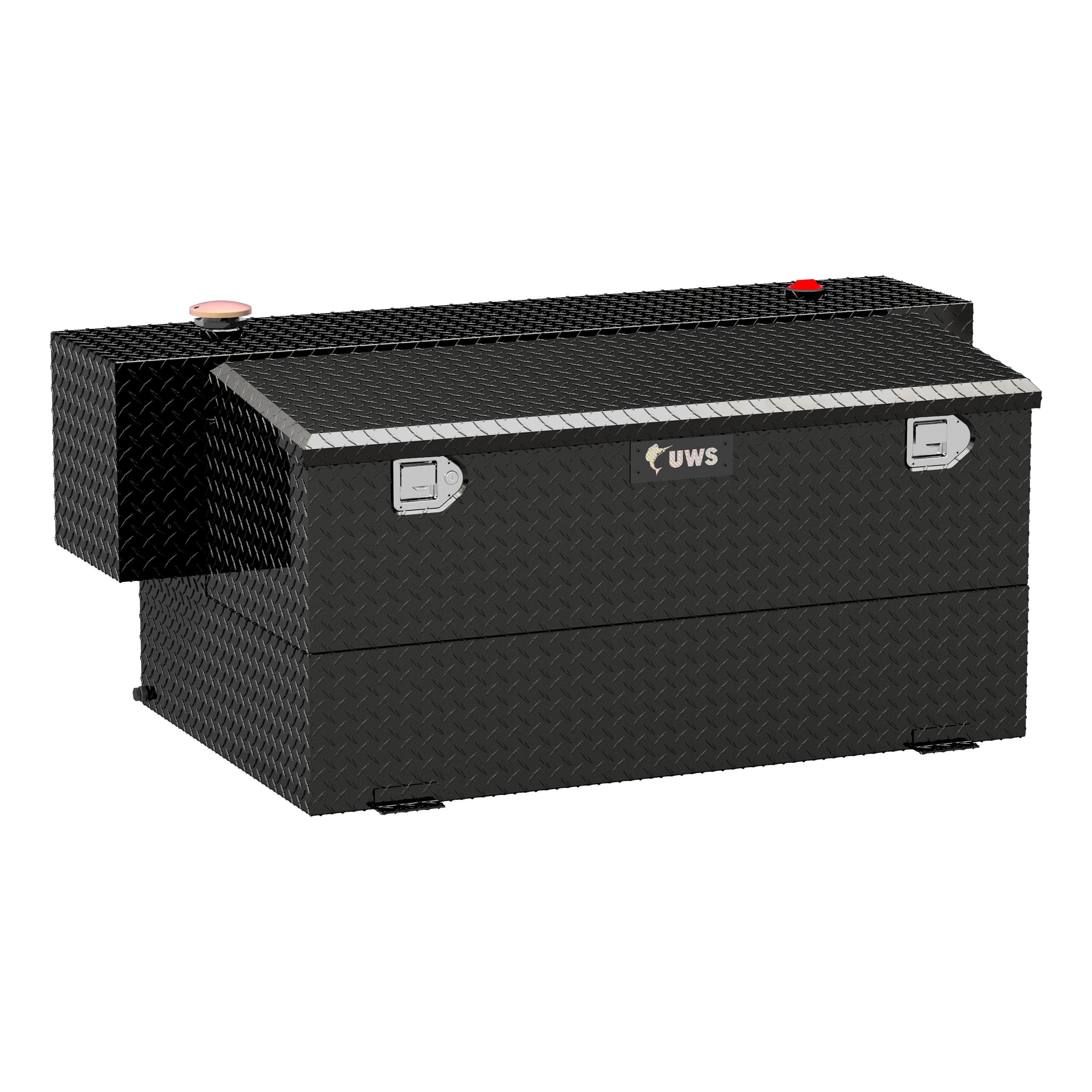 Gloss Black Hammerhead-Style 100-Gallon Aluminum Combo Transfer Tank - TT-100HH-CB-B