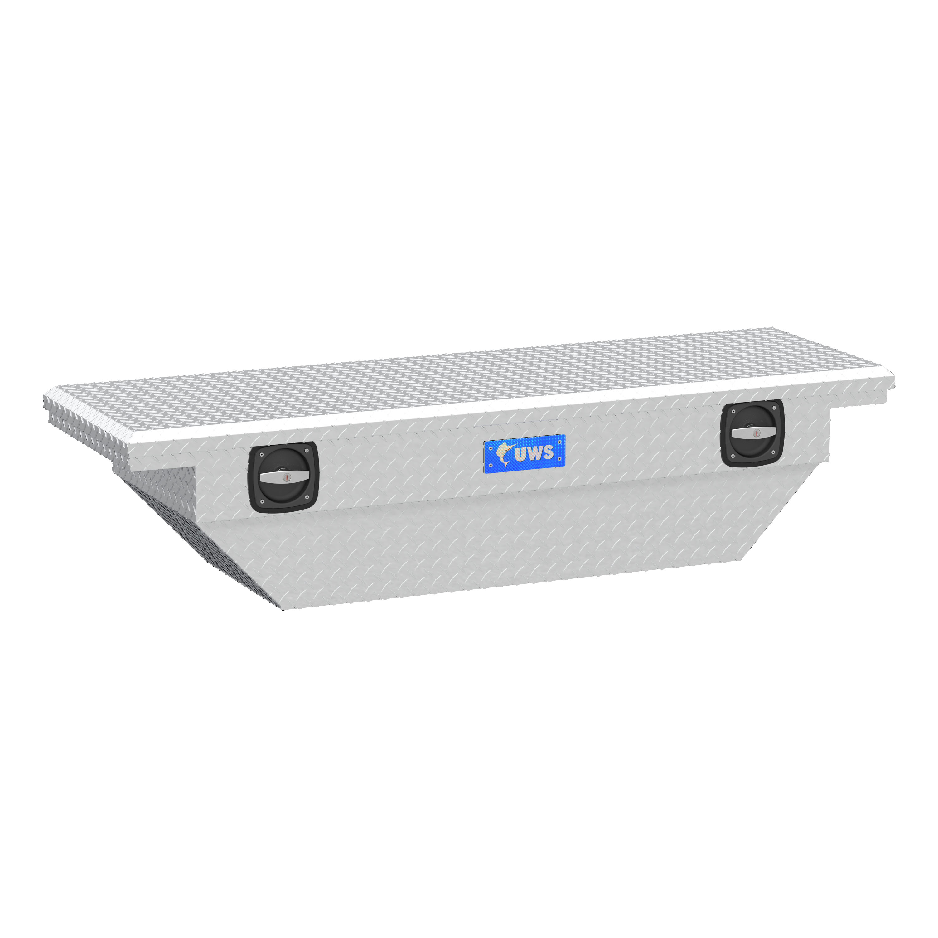 Aluminum 63" Secure Lock Angled Truck Tool Box, Low Profile - SL-63-A-LP