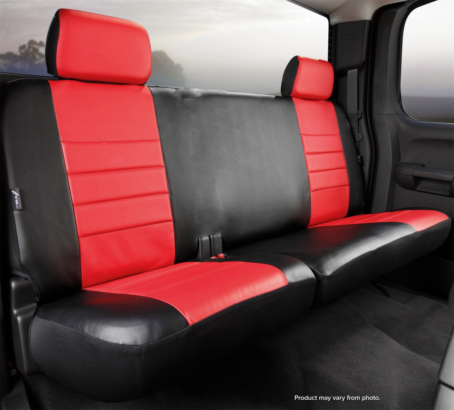 SL Rear Seat Cover Solid Backrest, Split Cushion 60/40 SL65-30 RED