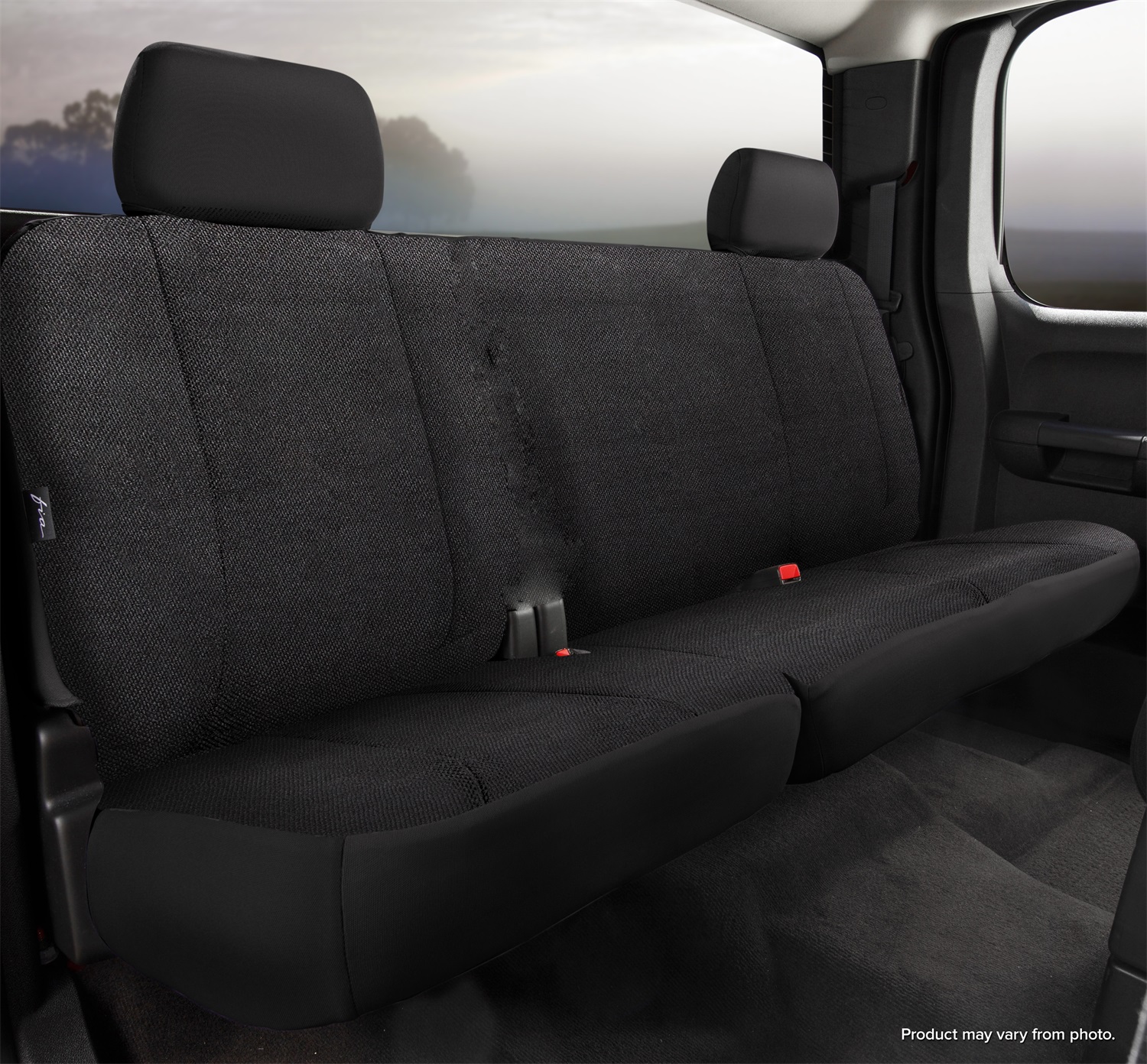 TRS Rear Seat Cover Solid Backrest, Split Cushion 60/40 TRS45-3 BLACK